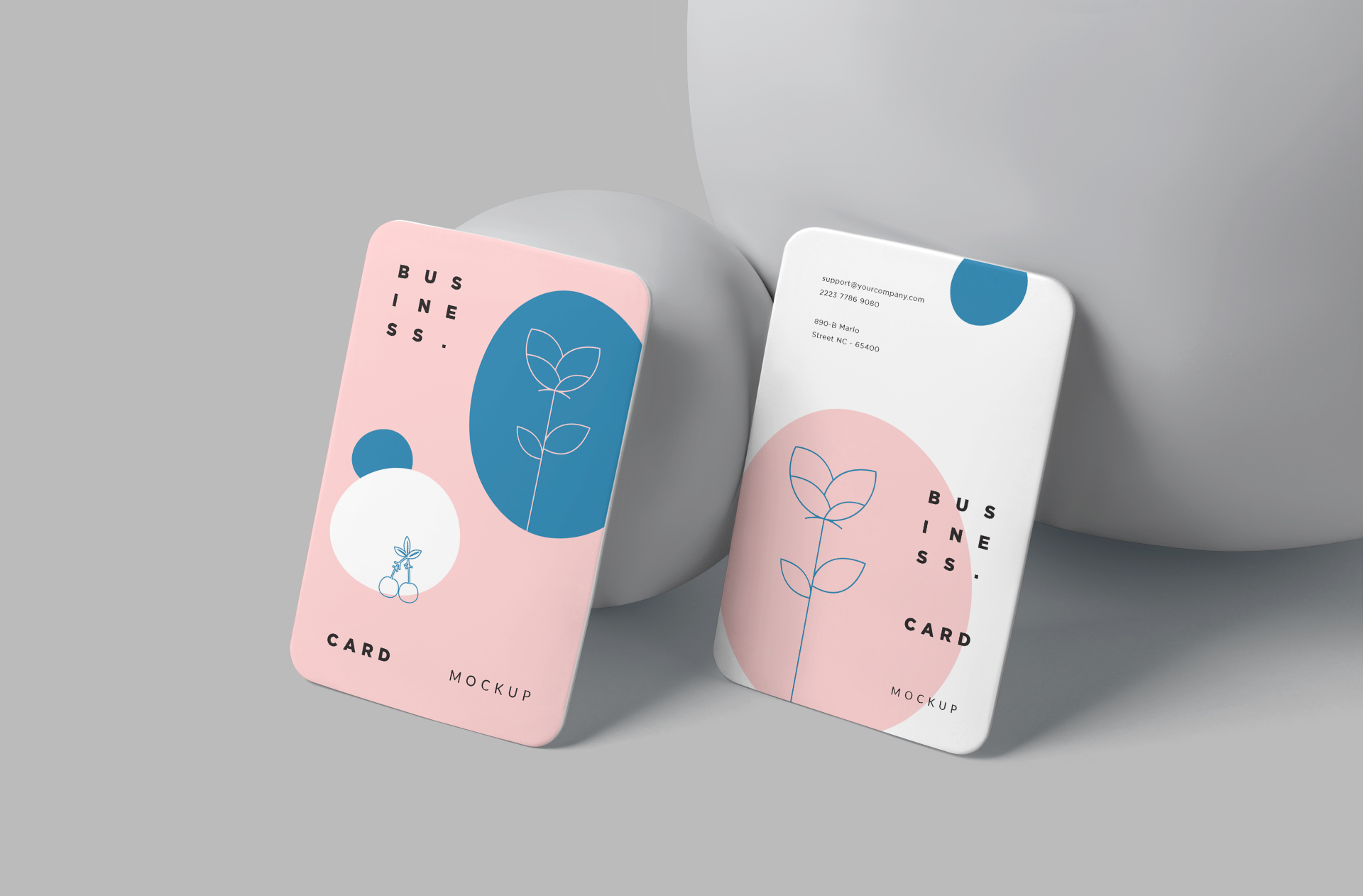 Elegant Business Card Mockup with Realistic Shadows