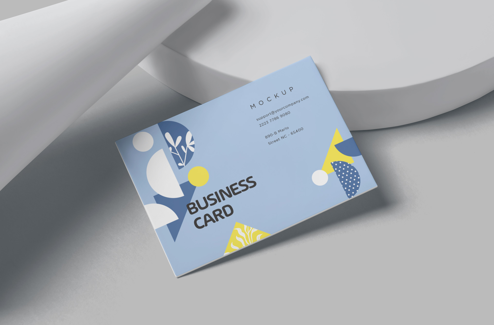 Floating Business Card Mockup with Clean Design