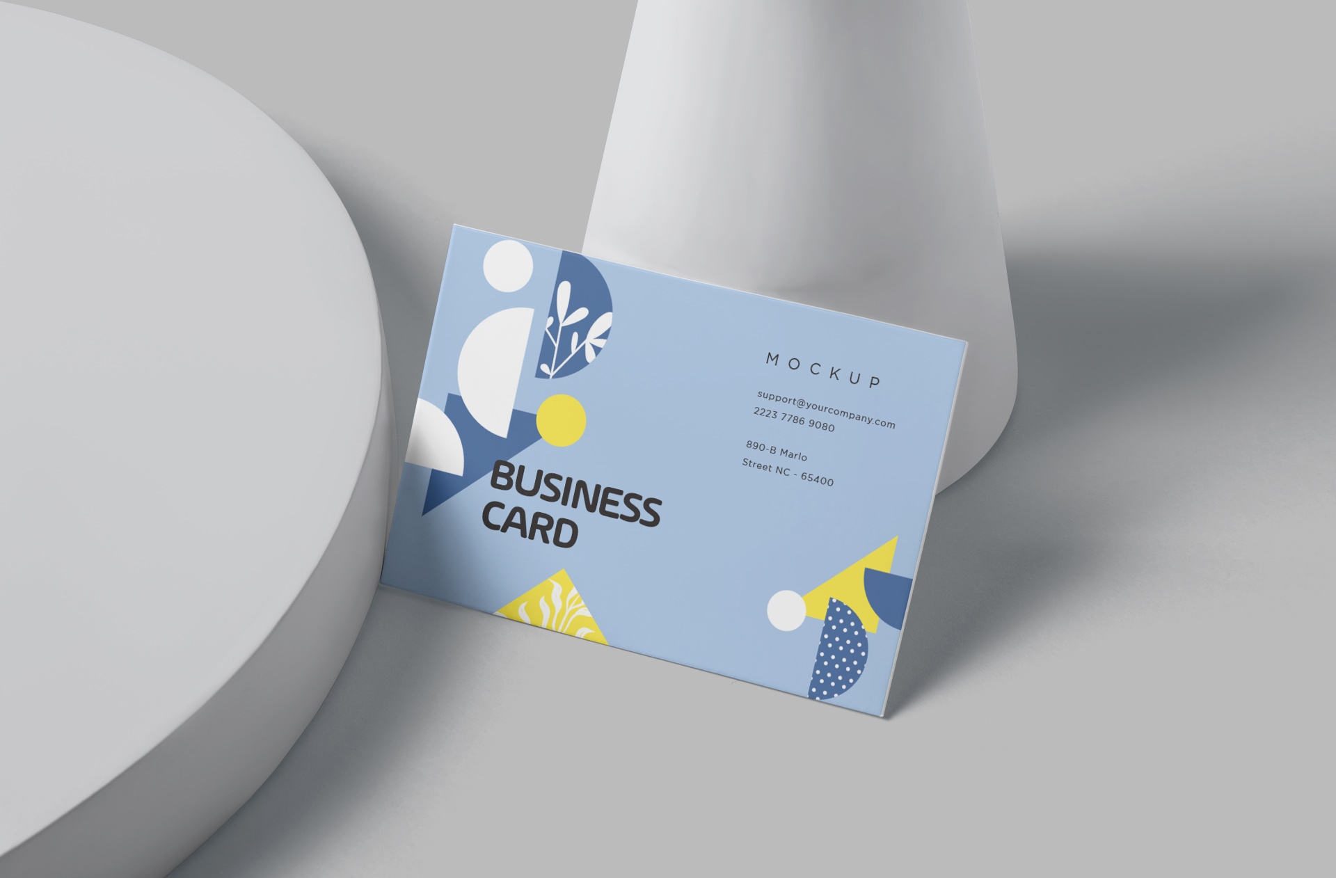 Elegant Business Card Mockup with Realistic Shadows