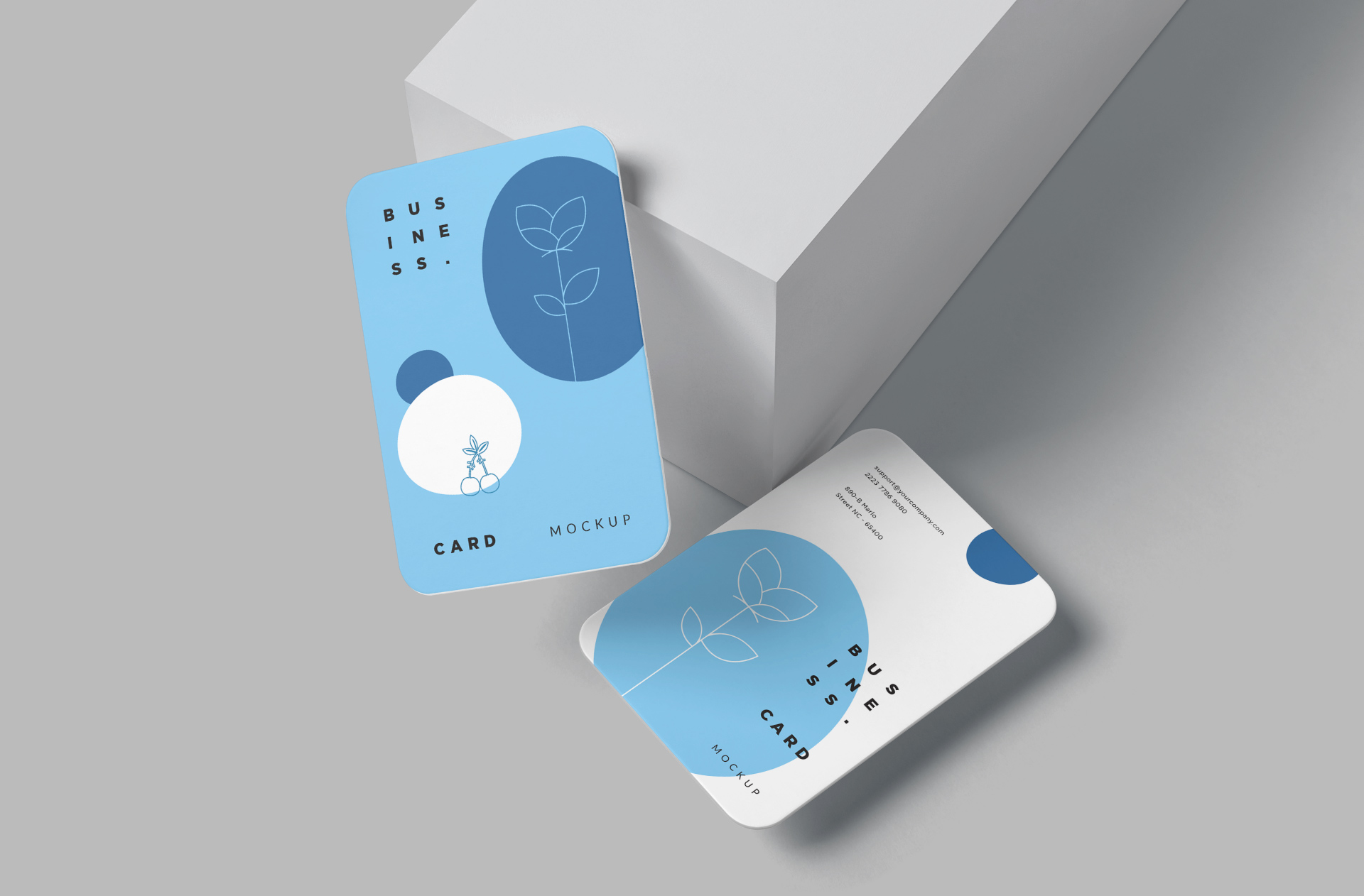 Professional Rounded Business Card Mockup – Modern Design