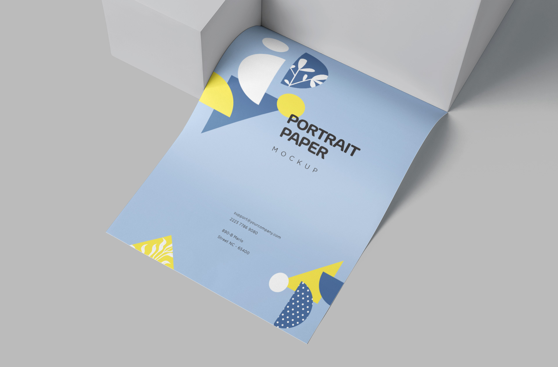 Curved Portrait Paper Mockup – Realistic PSD