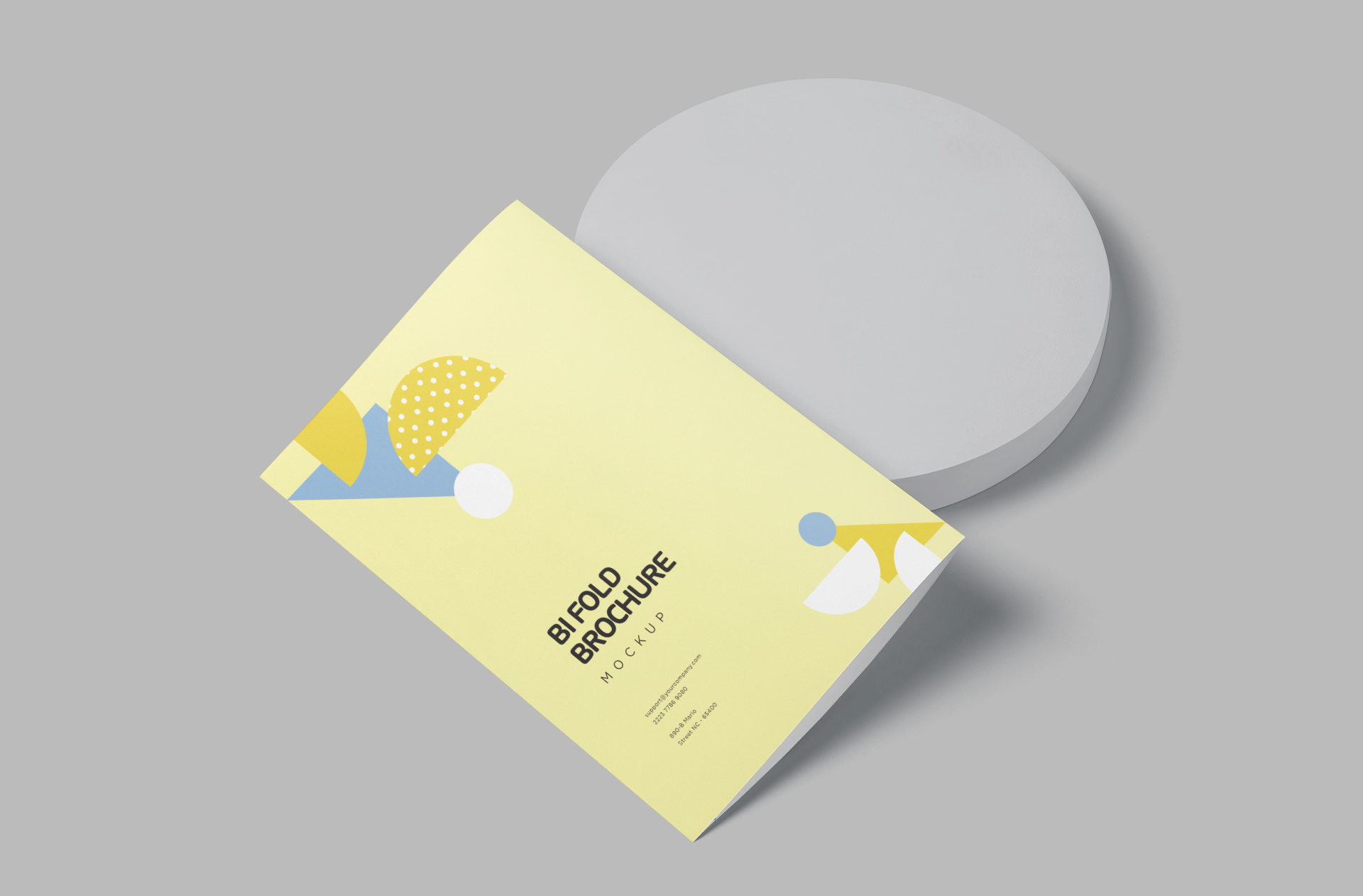 Premium A4 Bi-Fold Brochure Mockup with Editable Layout