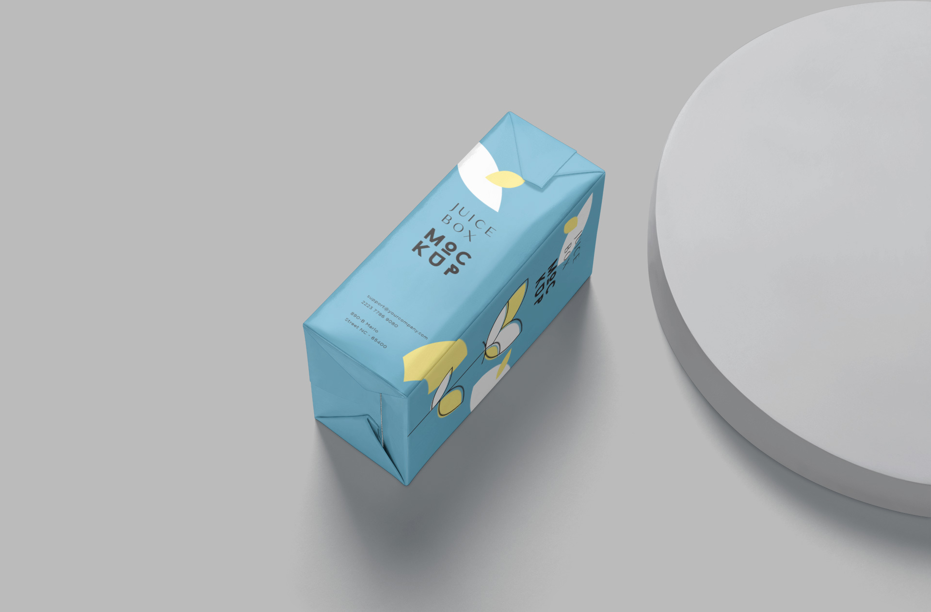 Juice Box Packaging Mockup – Angled Perspective