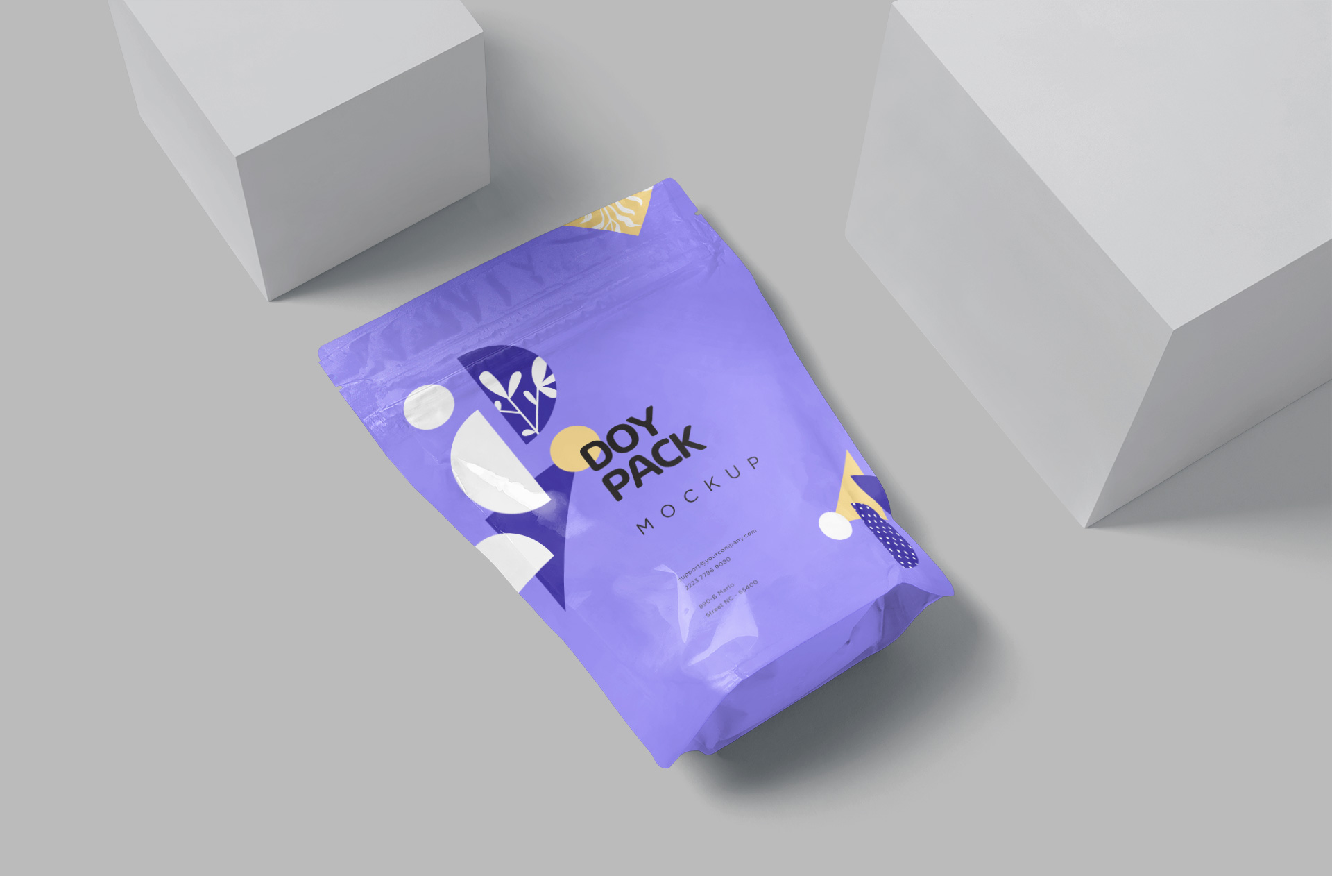 Stand-Up Pouch Mockup – Top-Angle View