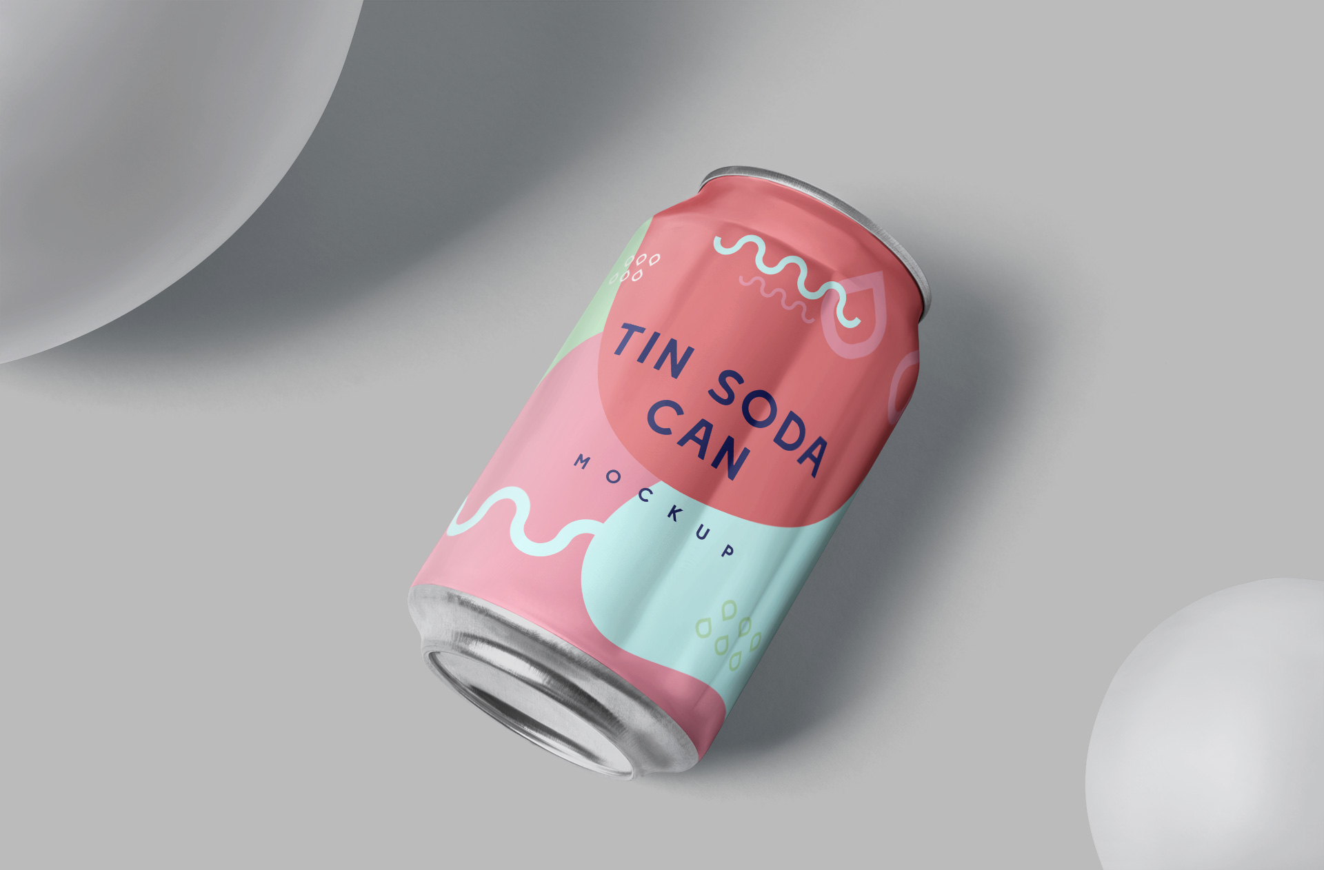 Soda Can Mockup – Angled Floating View