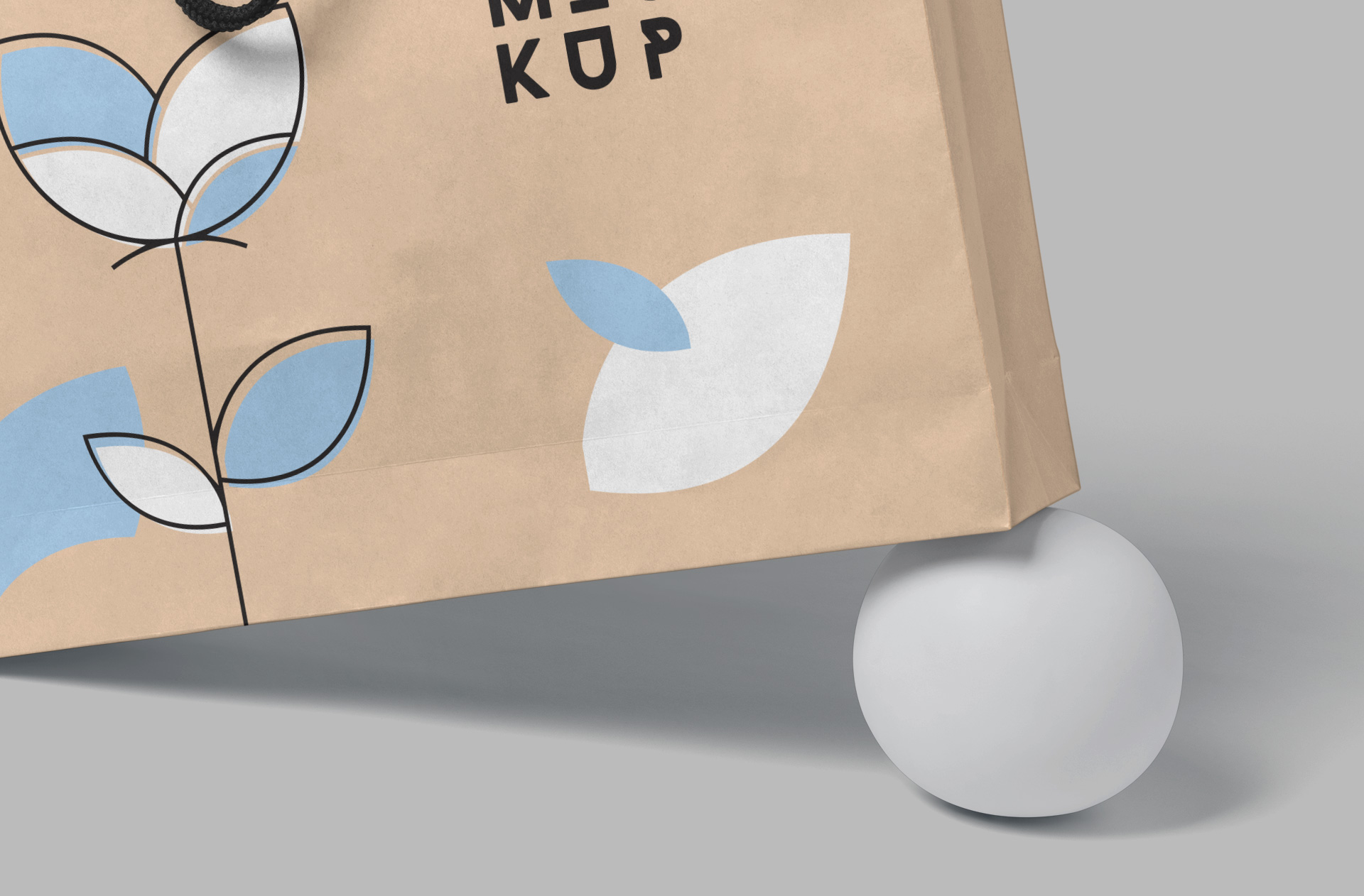 angled kraft bag mock-up