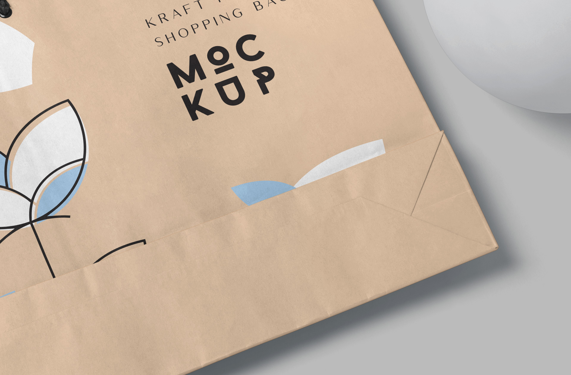 kraft paper shopping bag mock-up