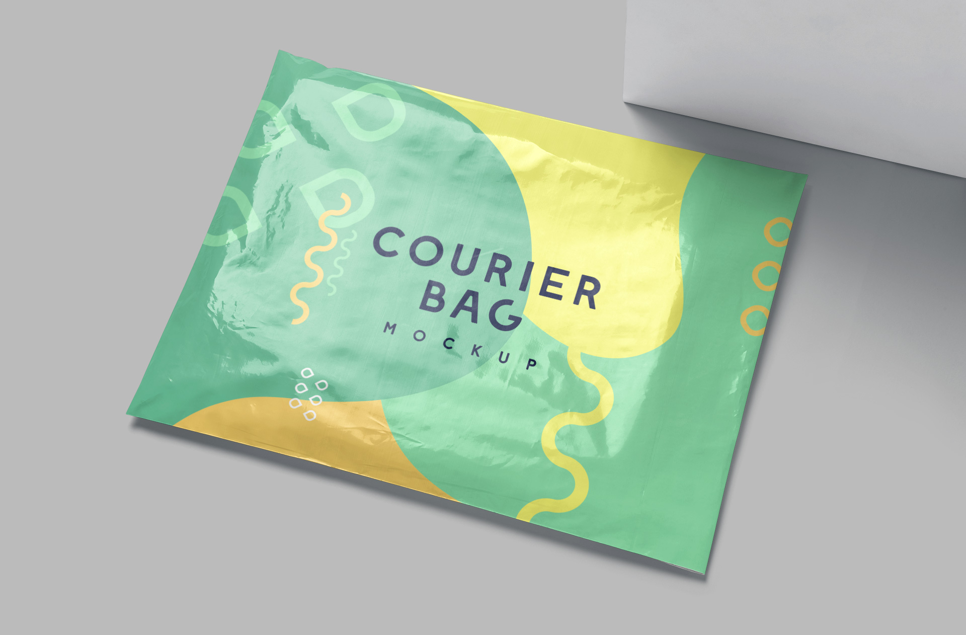 Courier Bag Mockup – Flat View