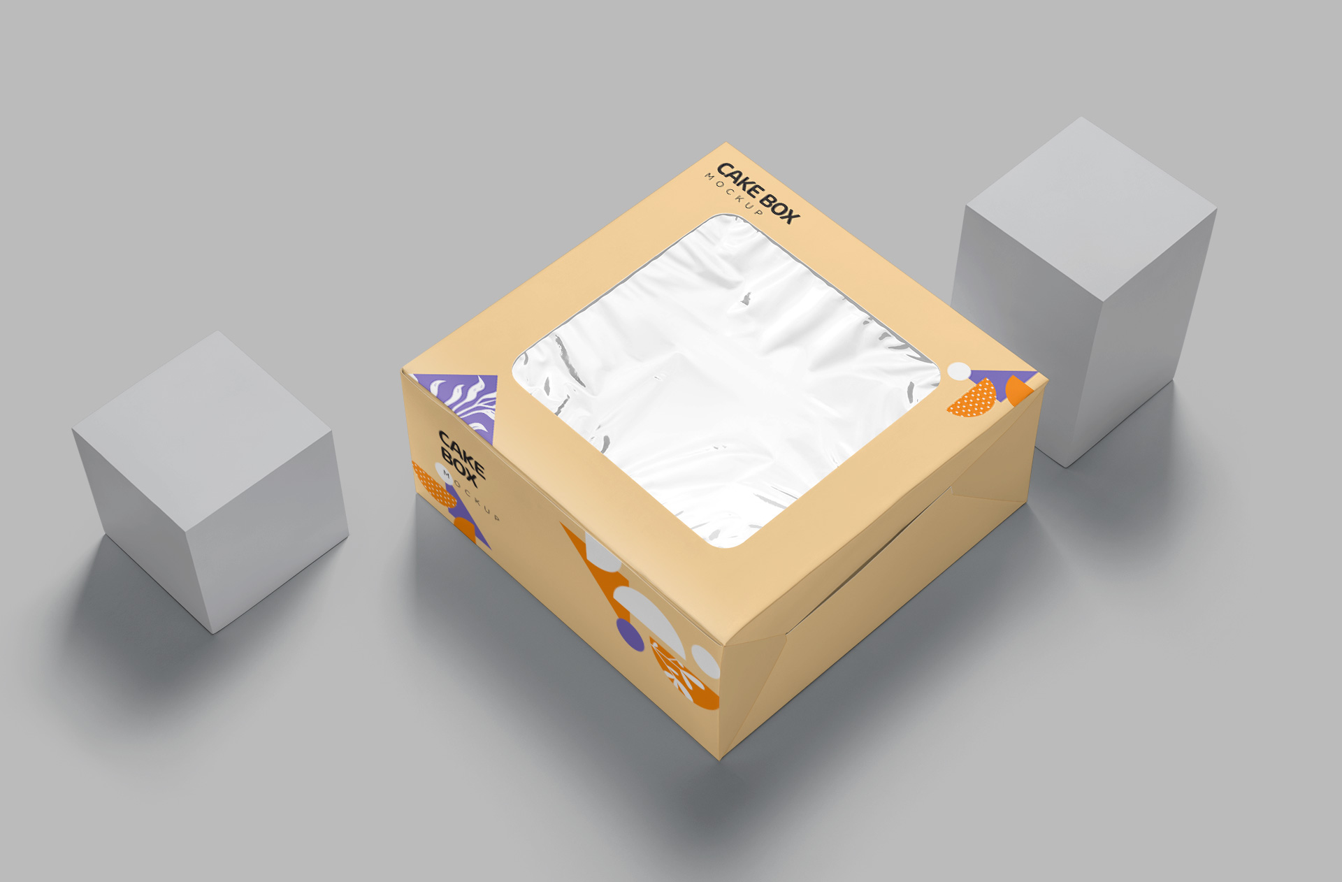 Premium Window Cake Box Mockup for Bakery Branding
