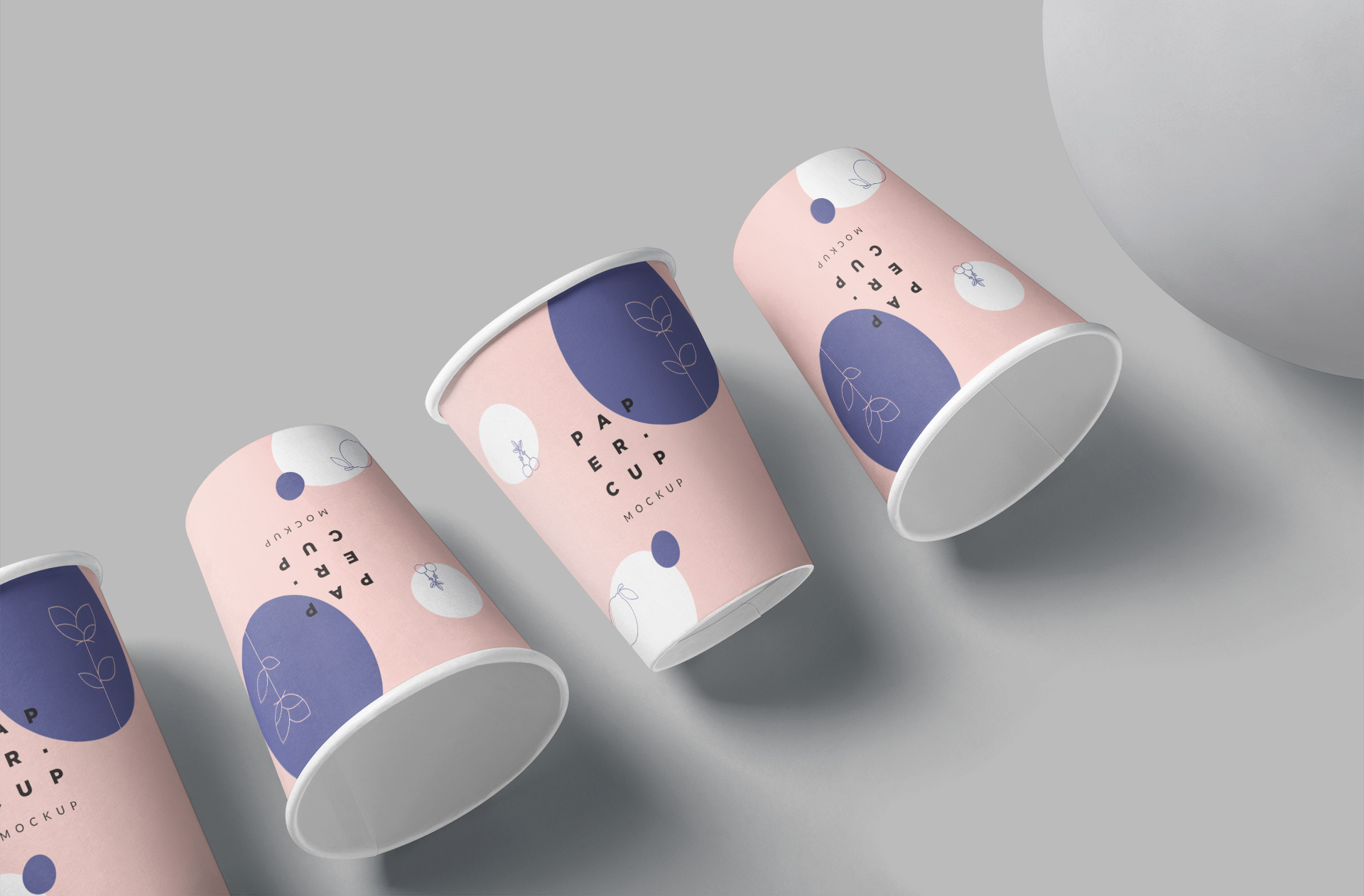 Minimalist Coffee Paper Cup Mockup with Realistic Details