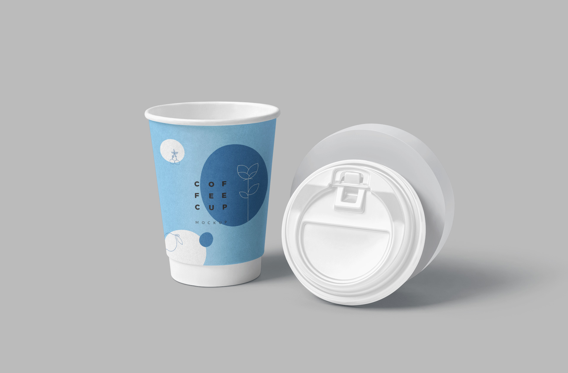 Minimalist Paper Coffee Cup Mockup with Secure Lid