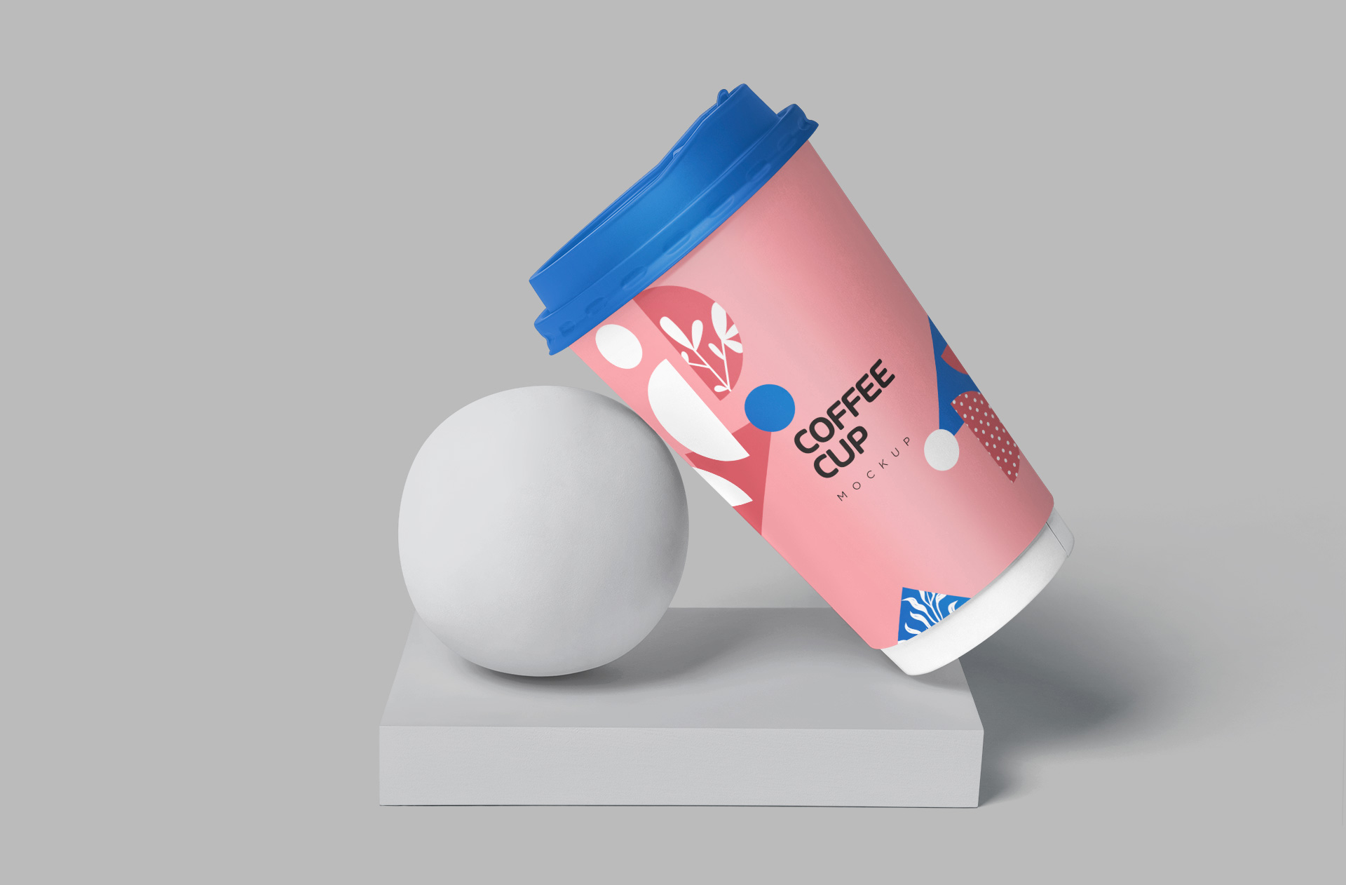 Elegant Disposable Coffee Cup Mockup with Bright Lid