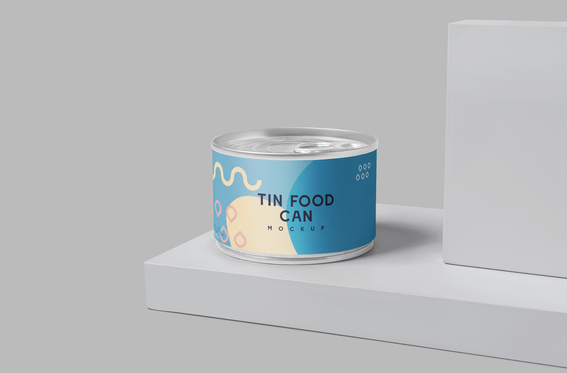 Floating Tin Can Mockup for Food & Beverage Branding