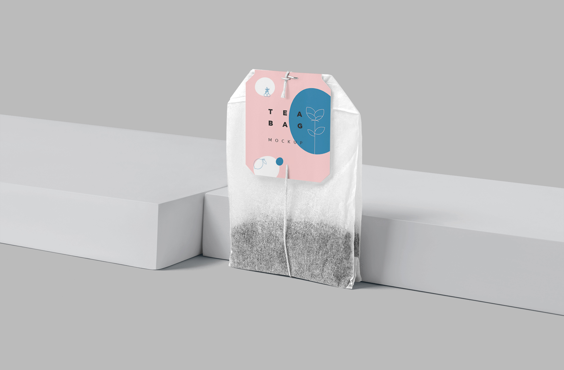 Realistic Tea Bag Mockup – Custom Label Design