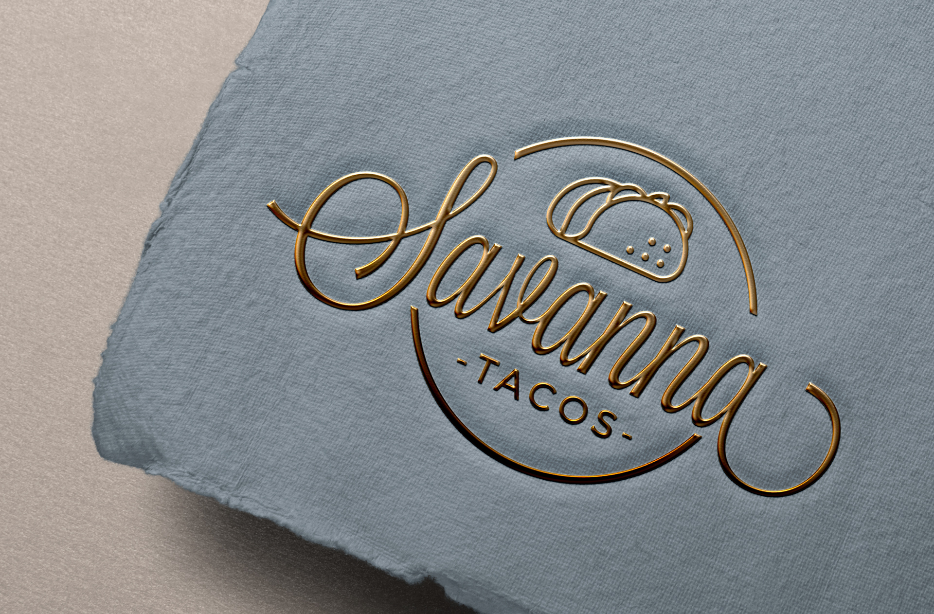 Gold Foil Logo Mockup – Elegant Restaurant Branding