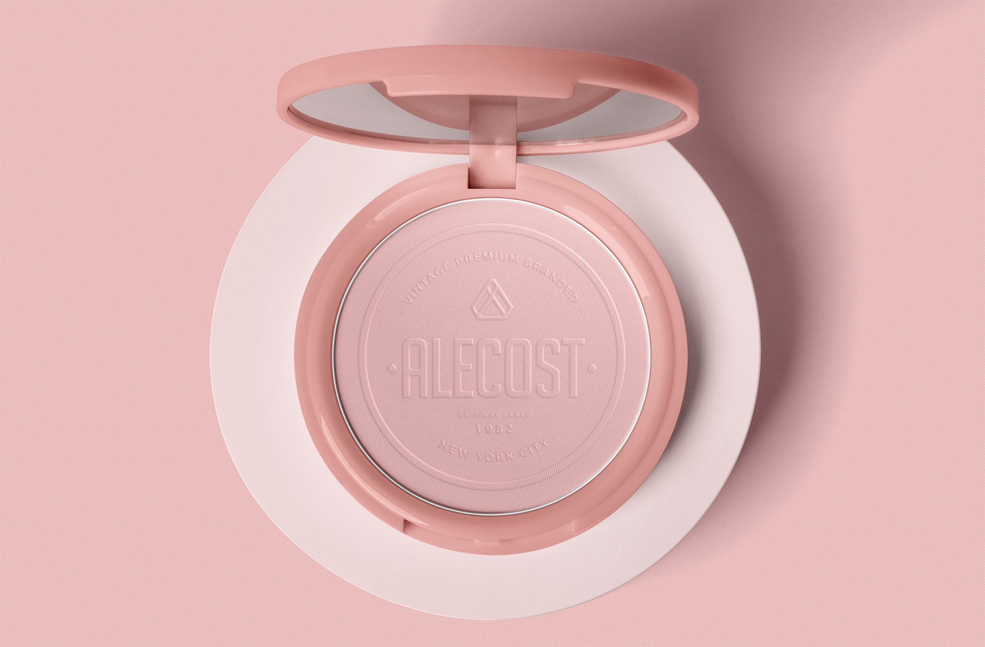 Embossed Compact Powder Logo Mockup – Beauty Branding