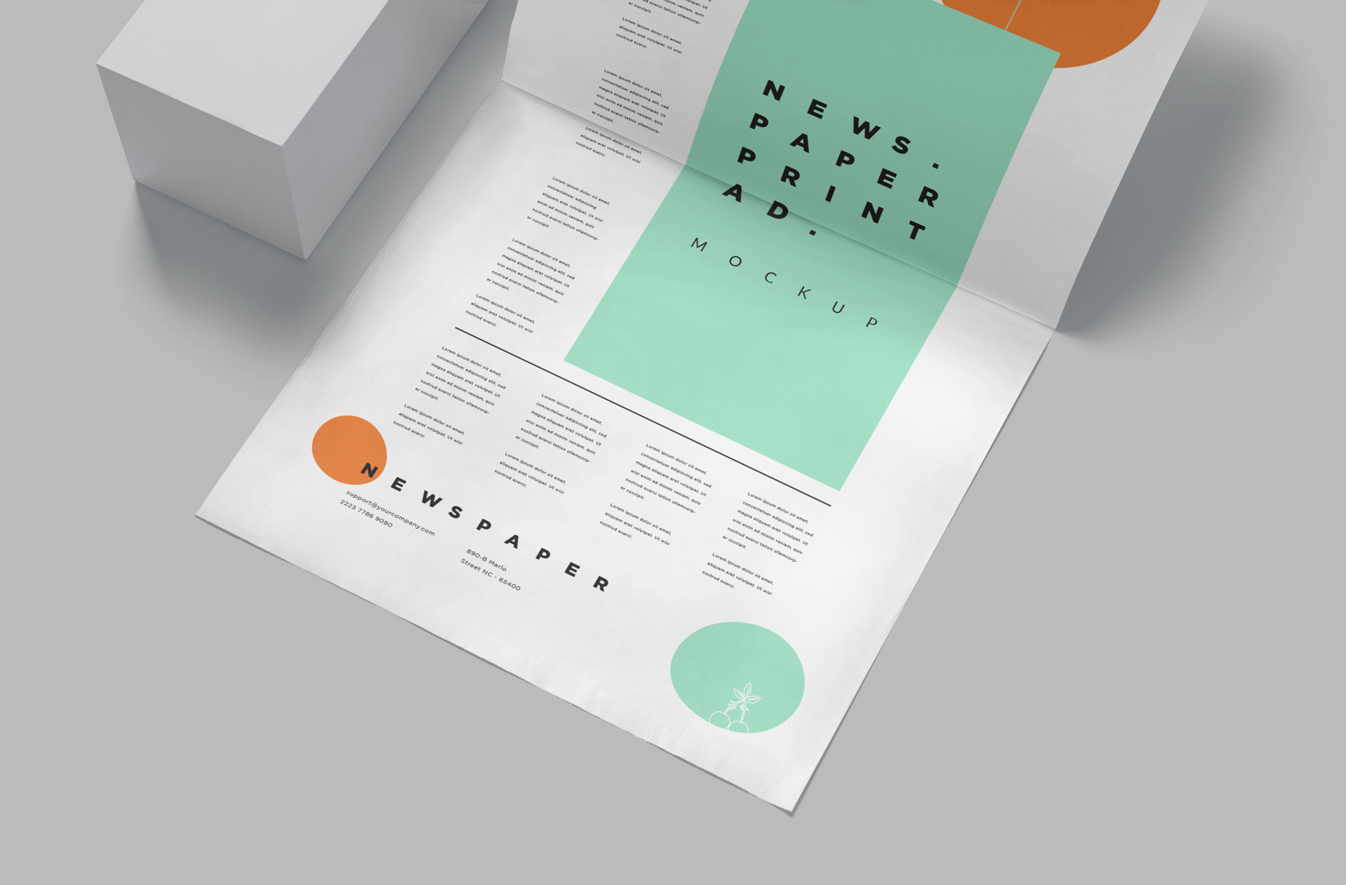 Flat Lay Newspaper Mockup – Realistic Print Design