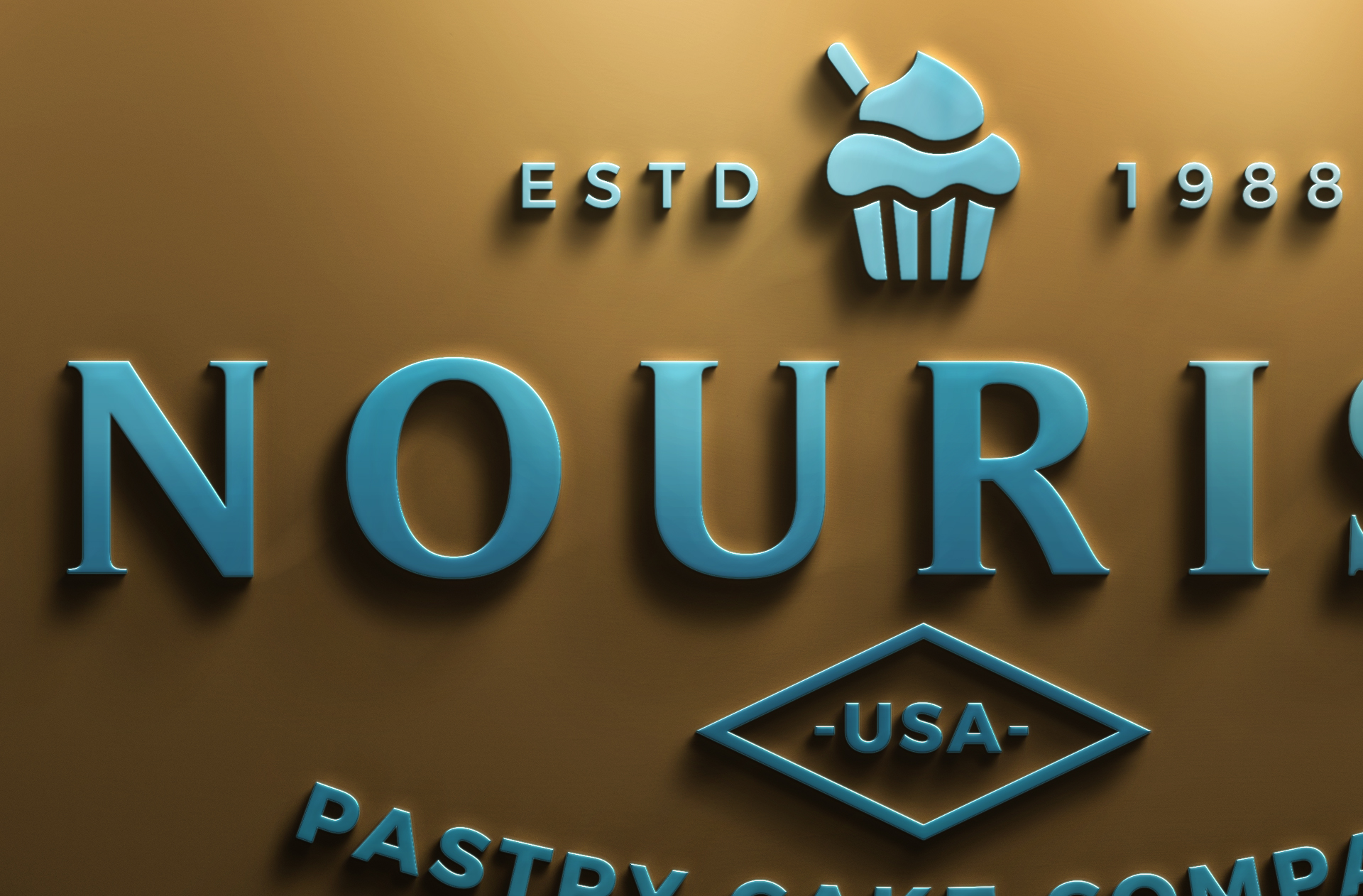 3D wall logo mock-up