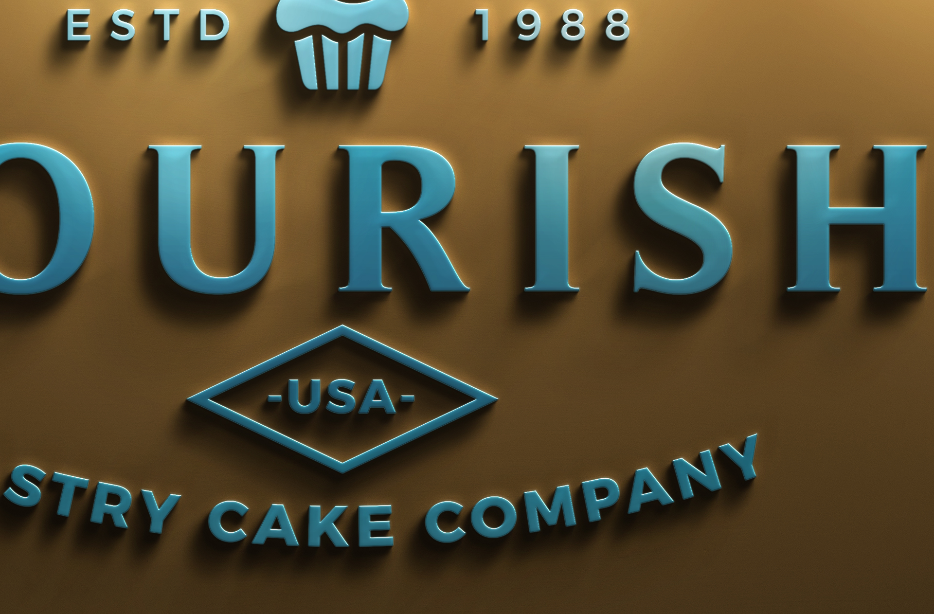 3D wall logo mock-up