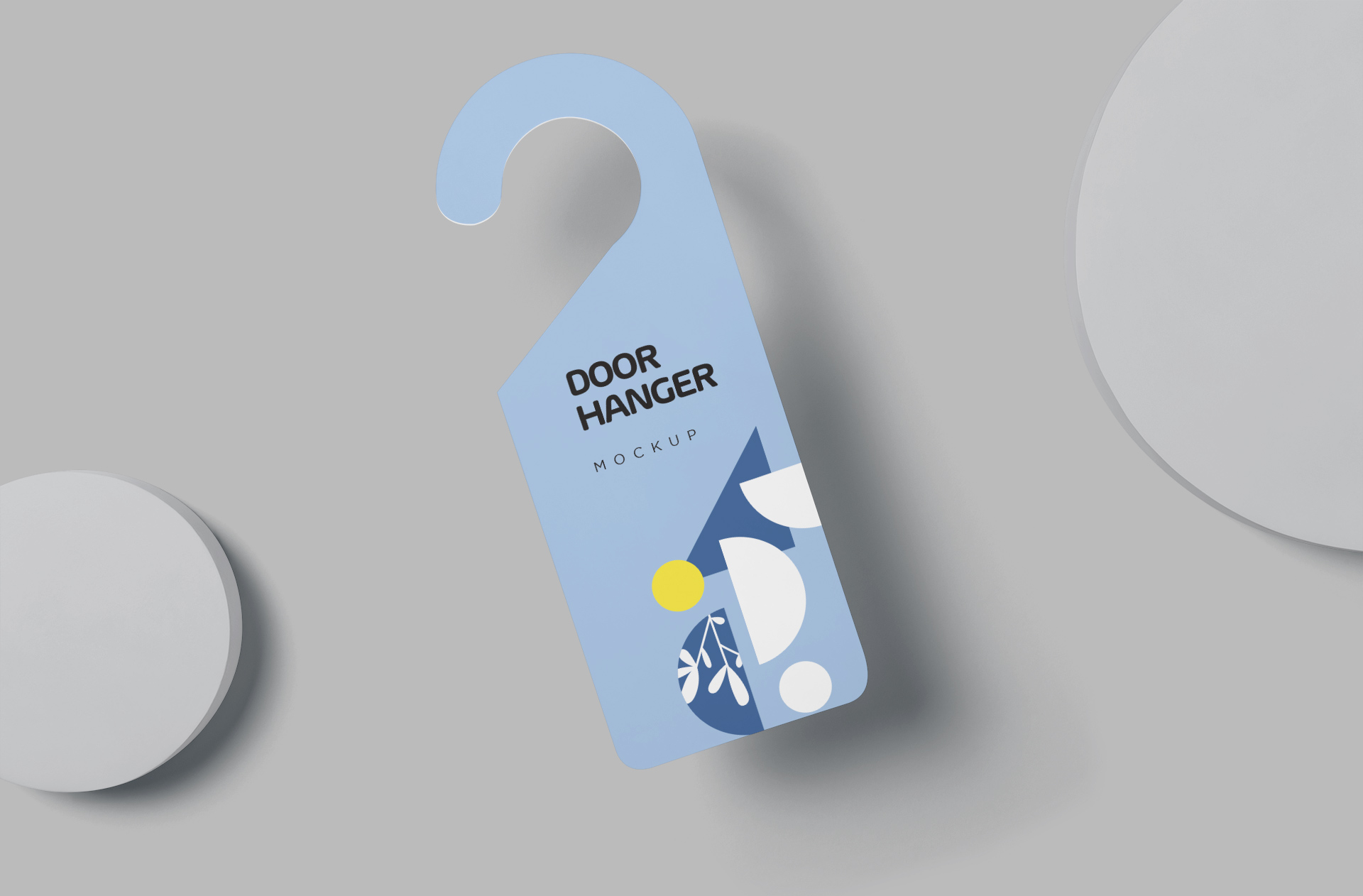 Creative Door Hanger Mockup Floating Design