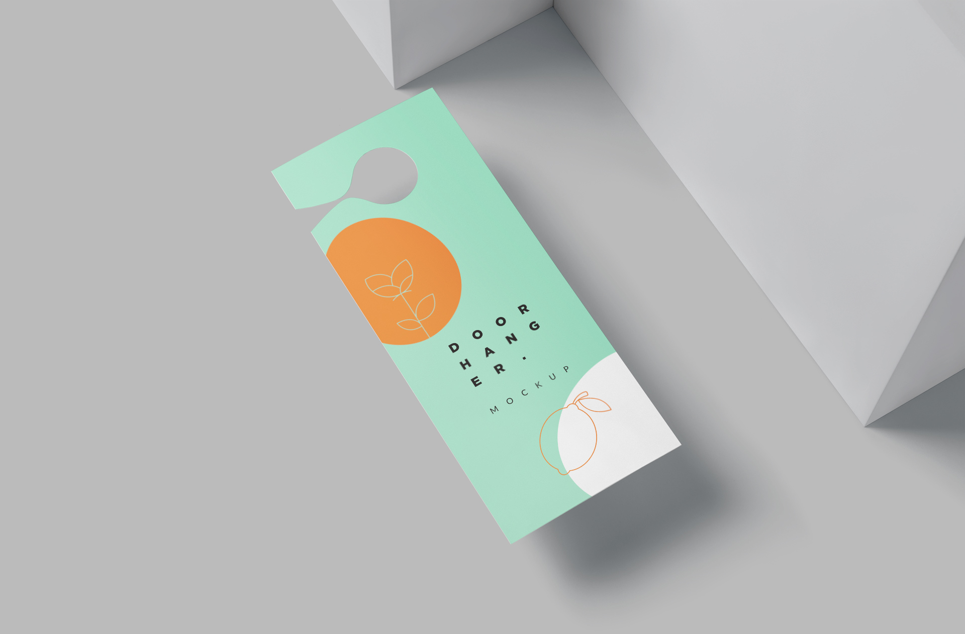 Creative Door Hanger Mockup Floating Minimal Design