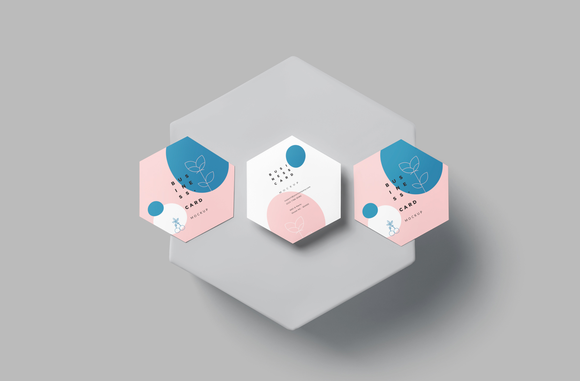 Professional Hexagon Business Card Mockup Design