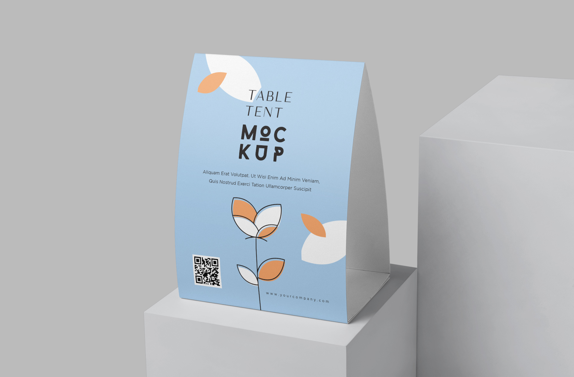 Table Tent Mockup with Minimalist Design