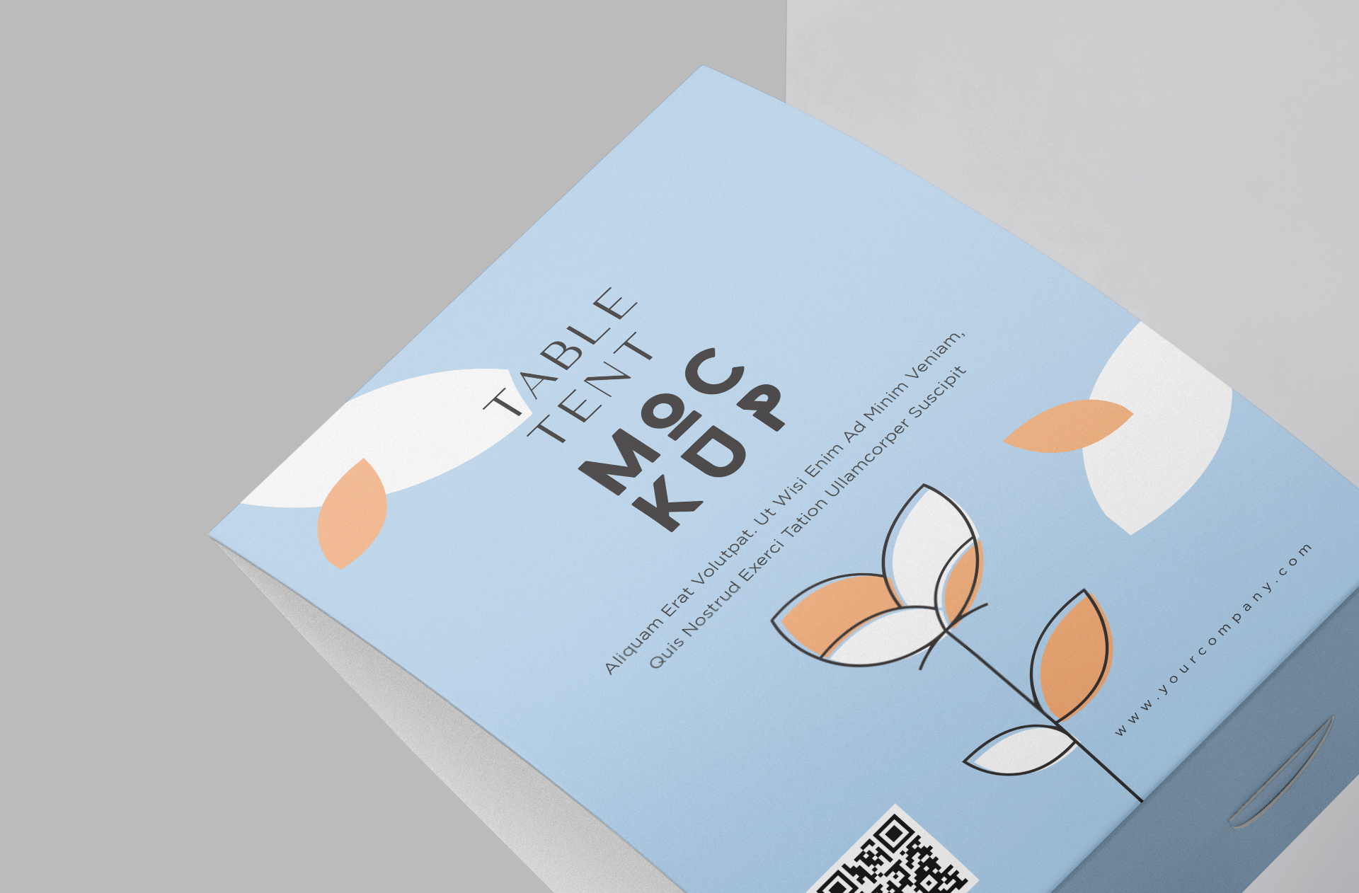 customizable table tent mock-up
