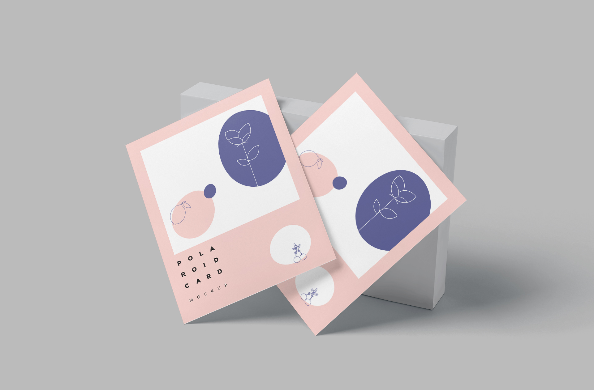 Dual Polaroid Card Mockup with Elegant Layout