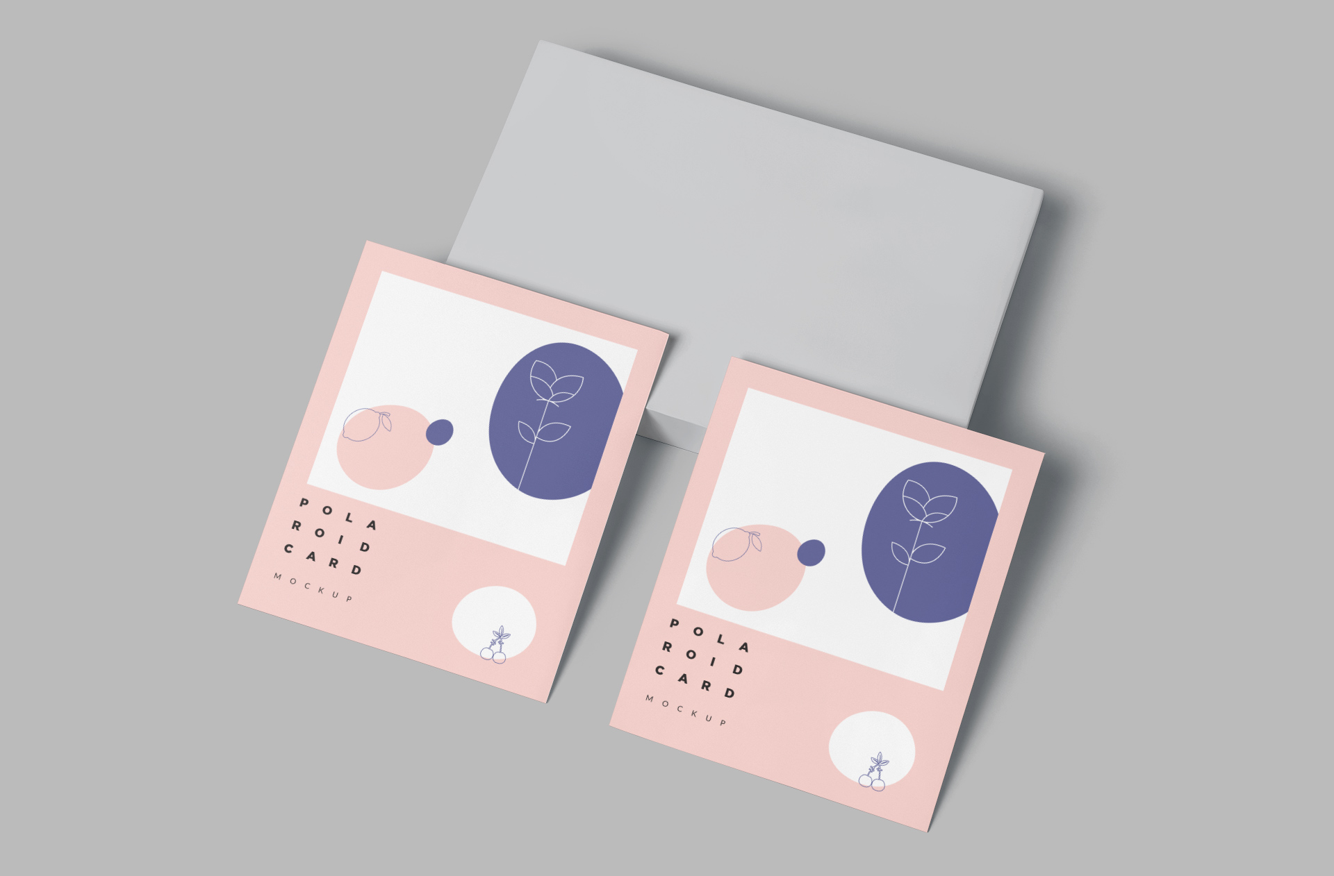 Elegant Polaroid Card Mockup with Box Display