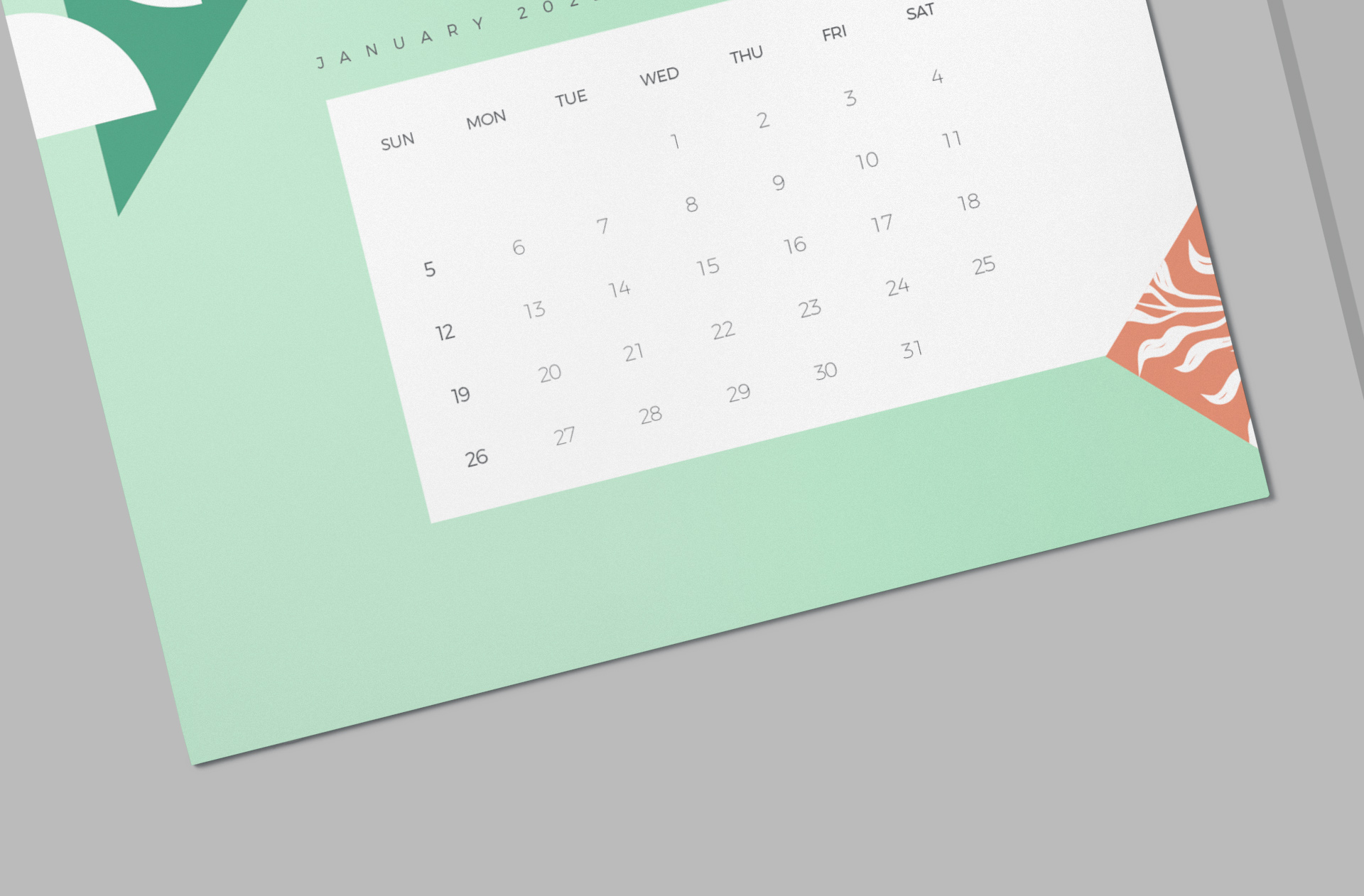 a4 calendar mock-up