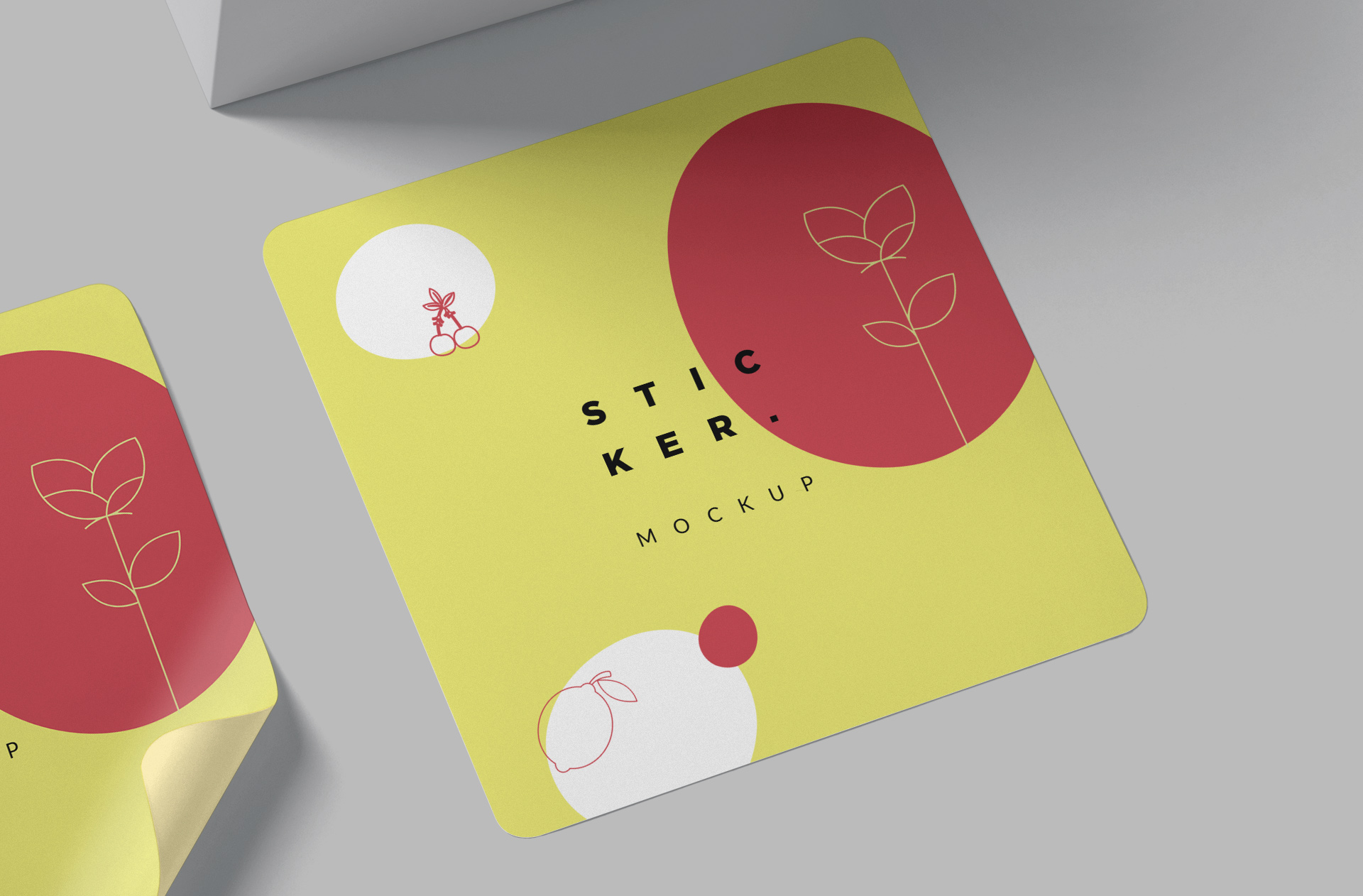 colorful sticker mock-up