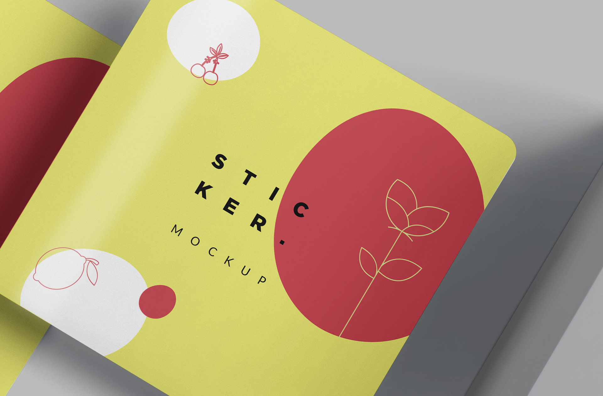adhesive sticker mock-up