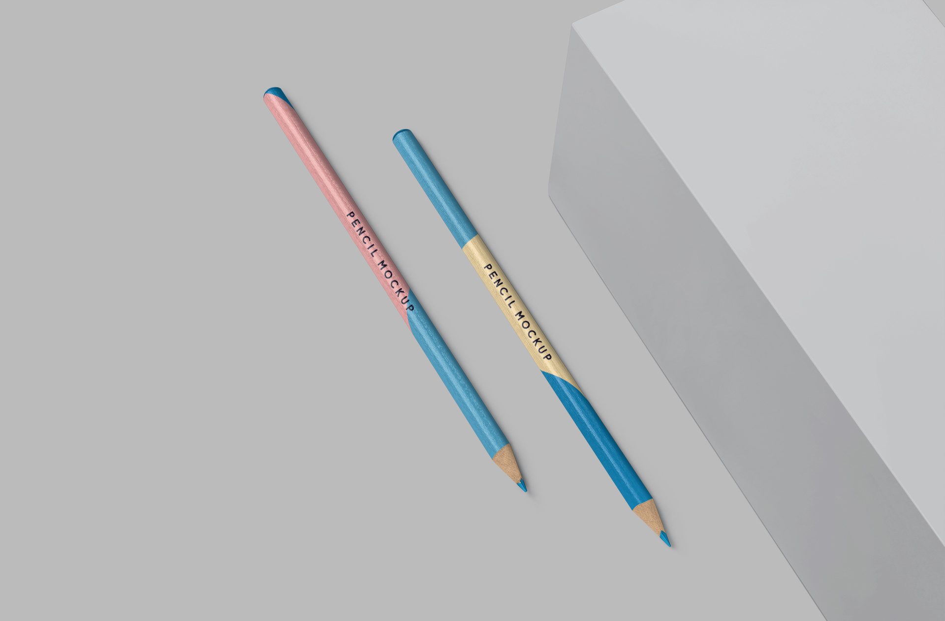 Creative Dual-Color Pencil Mockup for Branding