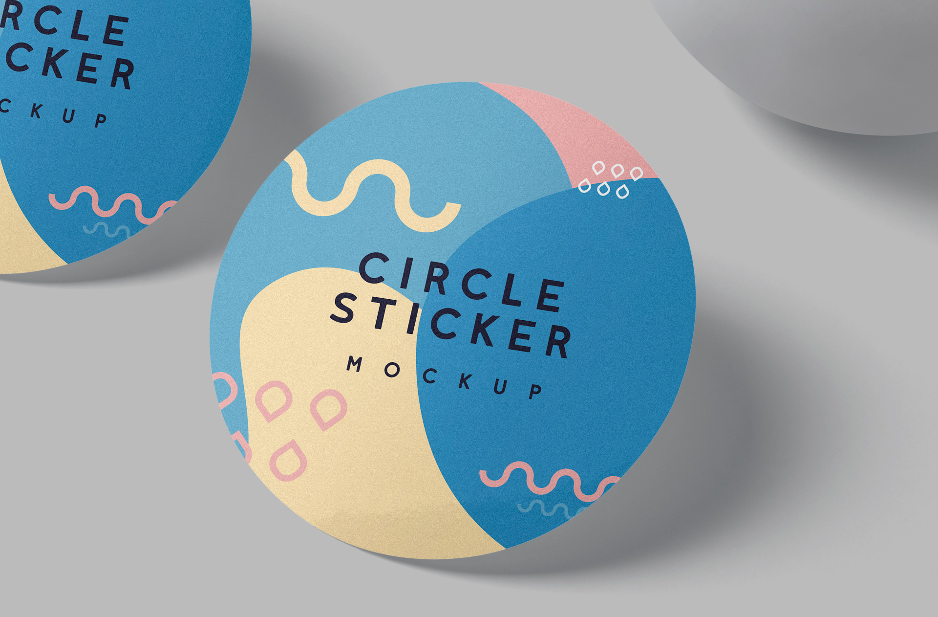 circle sticker mock-up