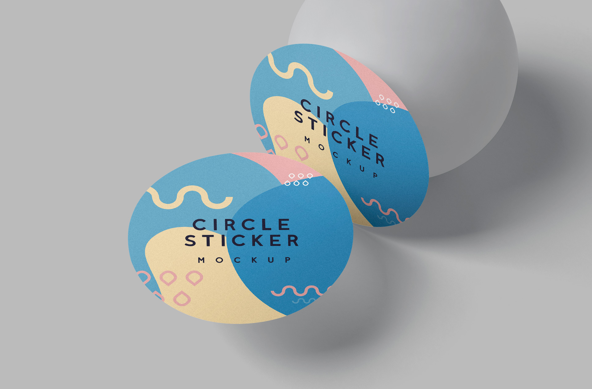 Realistic Circle Sticker Mockup for Logos