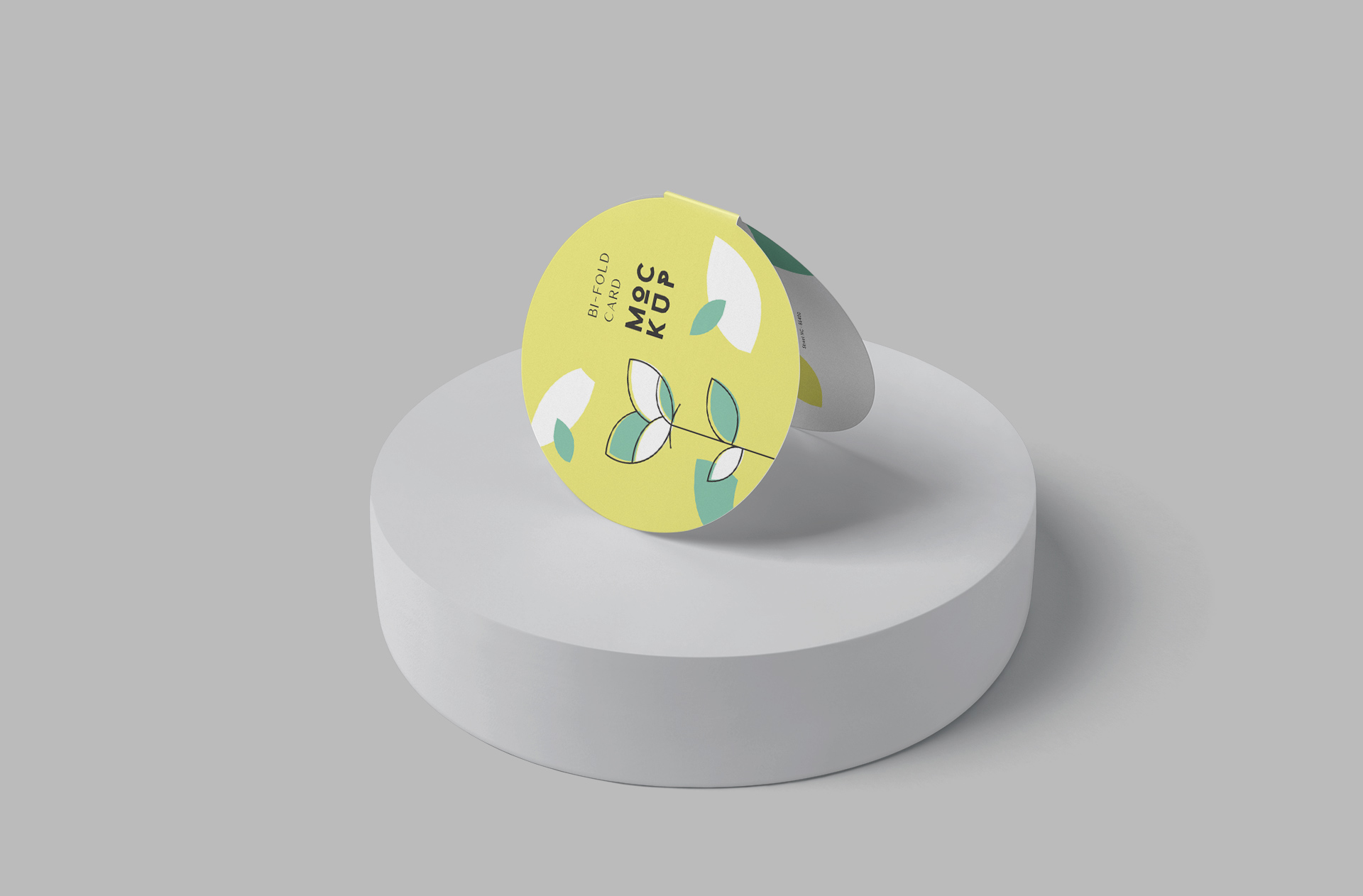 Bi-Fold Circular Card Mockup with Minimal Design
