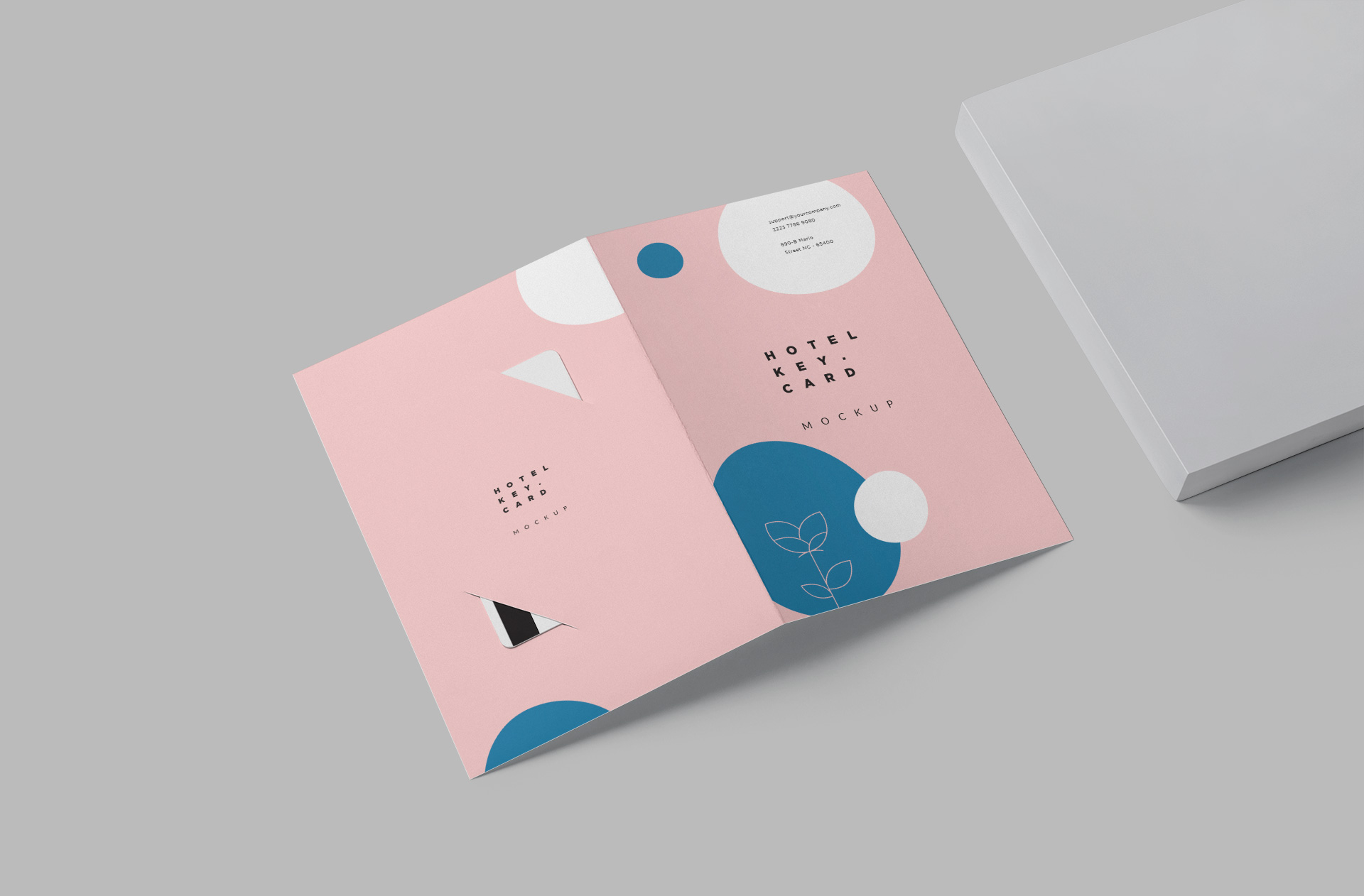 Sleek Hotel Branding Key Card Mockup with Holder