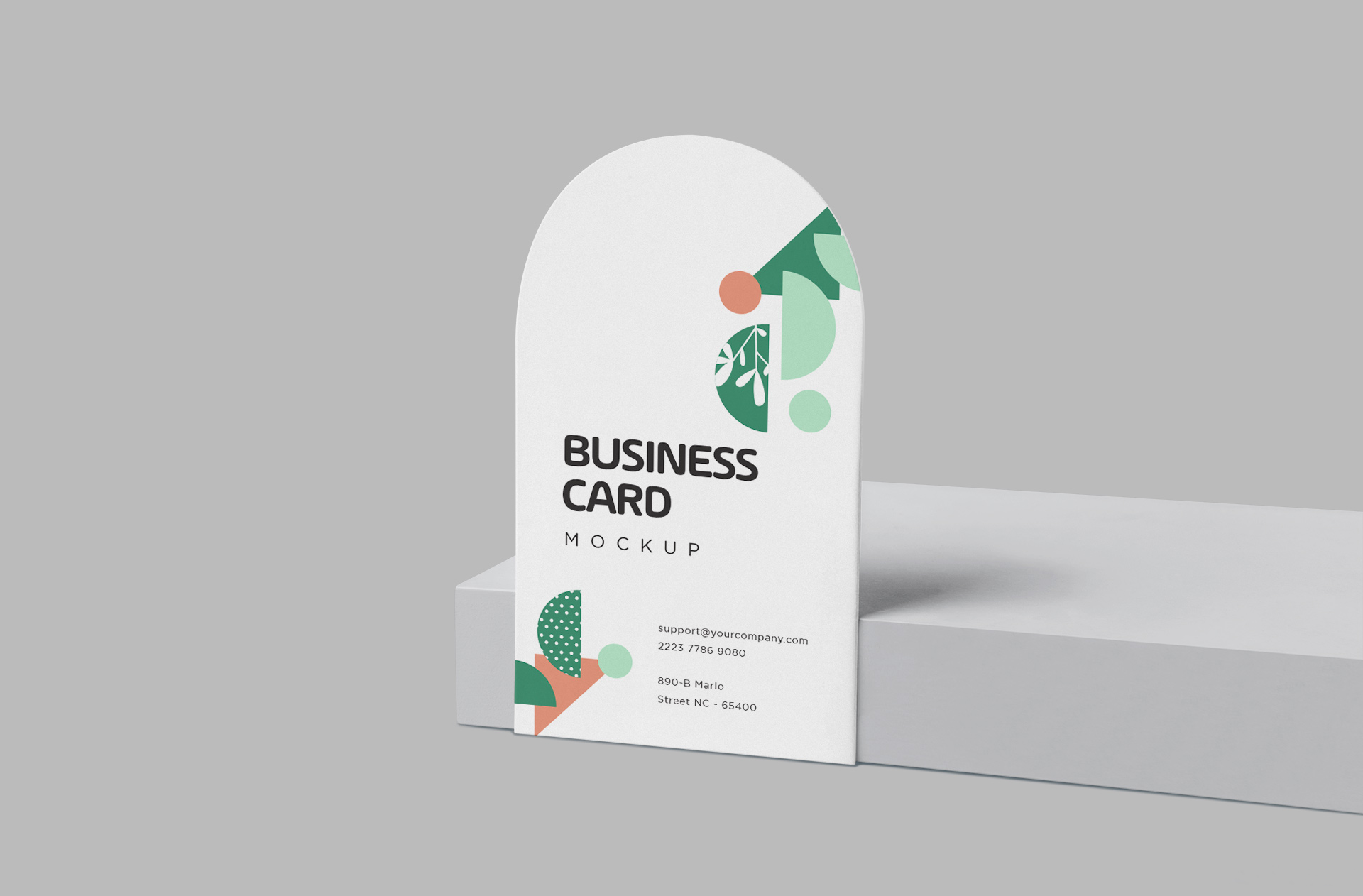 Arch-Shaped Business Card Mockup Design
