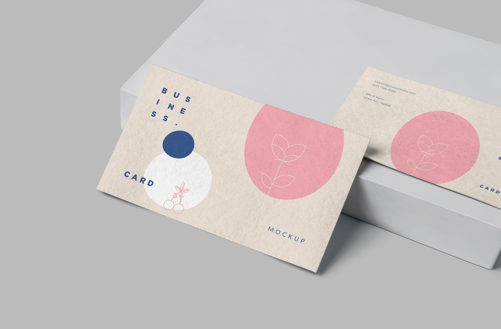Textured Pastel Business Card Mockup