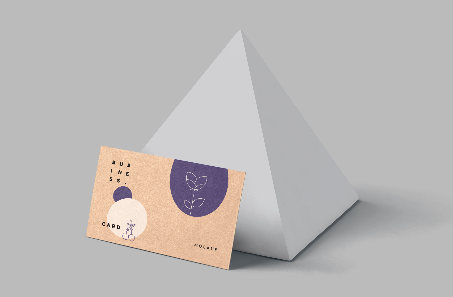 Kraft Paper Business Card Mockup with Realistic Texture