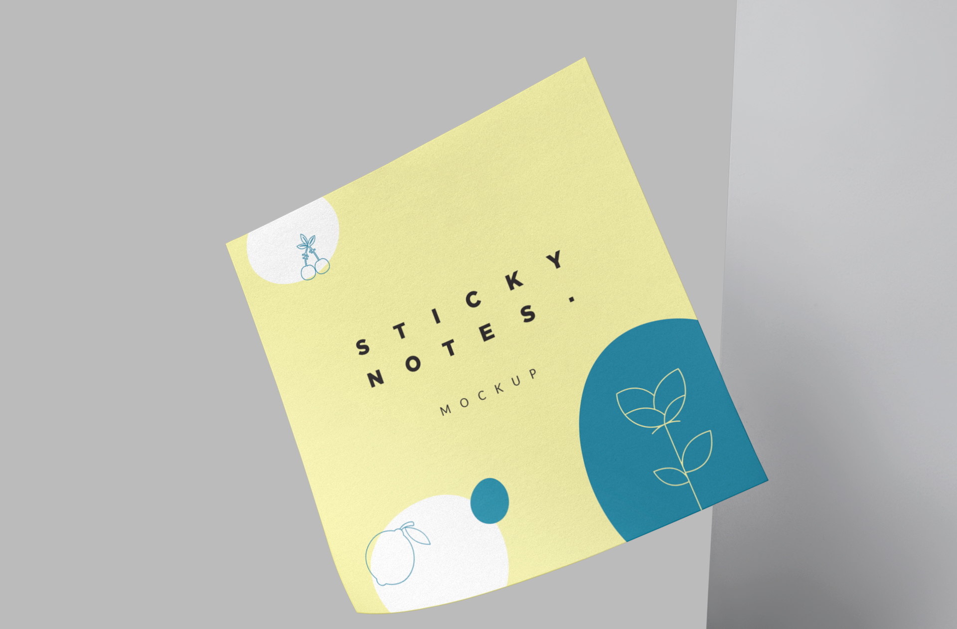 clean sticky notes mock-up