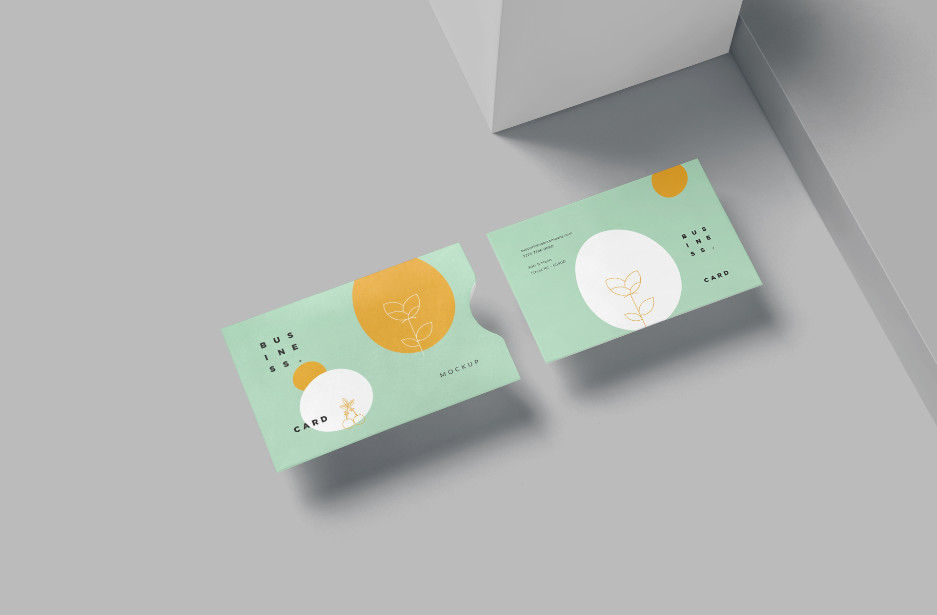 Customizable Folded Business Card Mockup PSD
