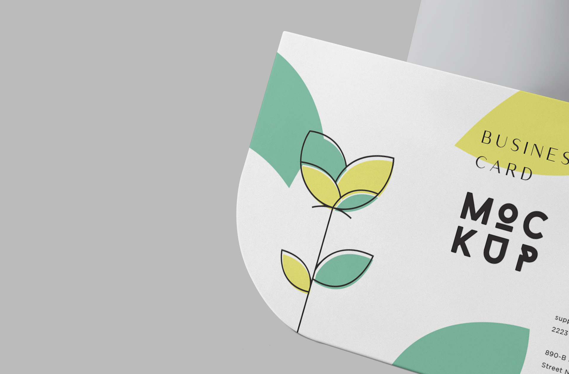 abstract curved business card mock-up