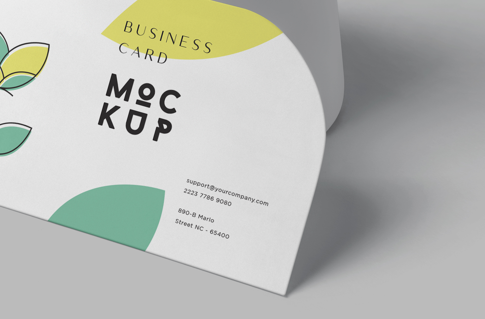 abstract curved business card mock-up