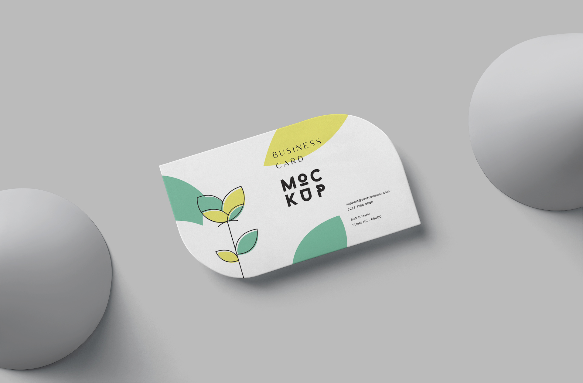 Minimalist Curved Edge Business Card Mockup