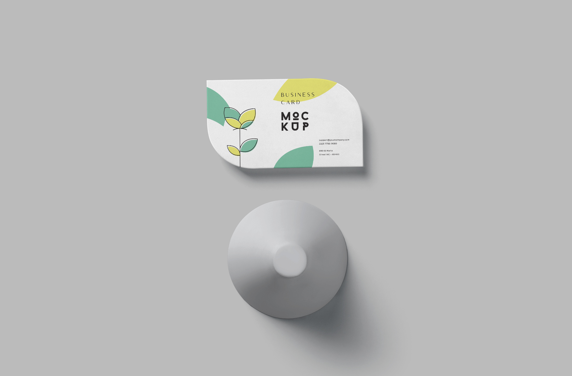 Sleek Curved Business Card Mockup for Branding