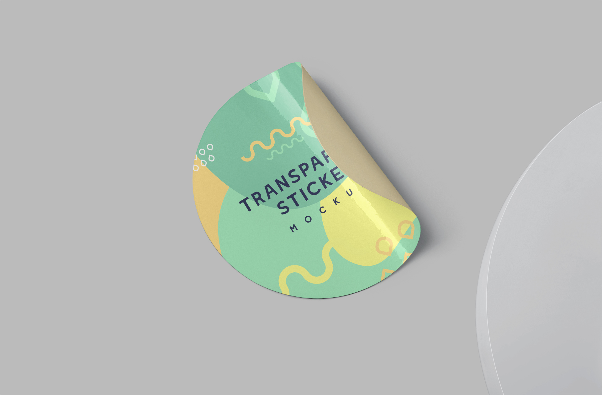 Peeling Transparent Sticker Mockup Design