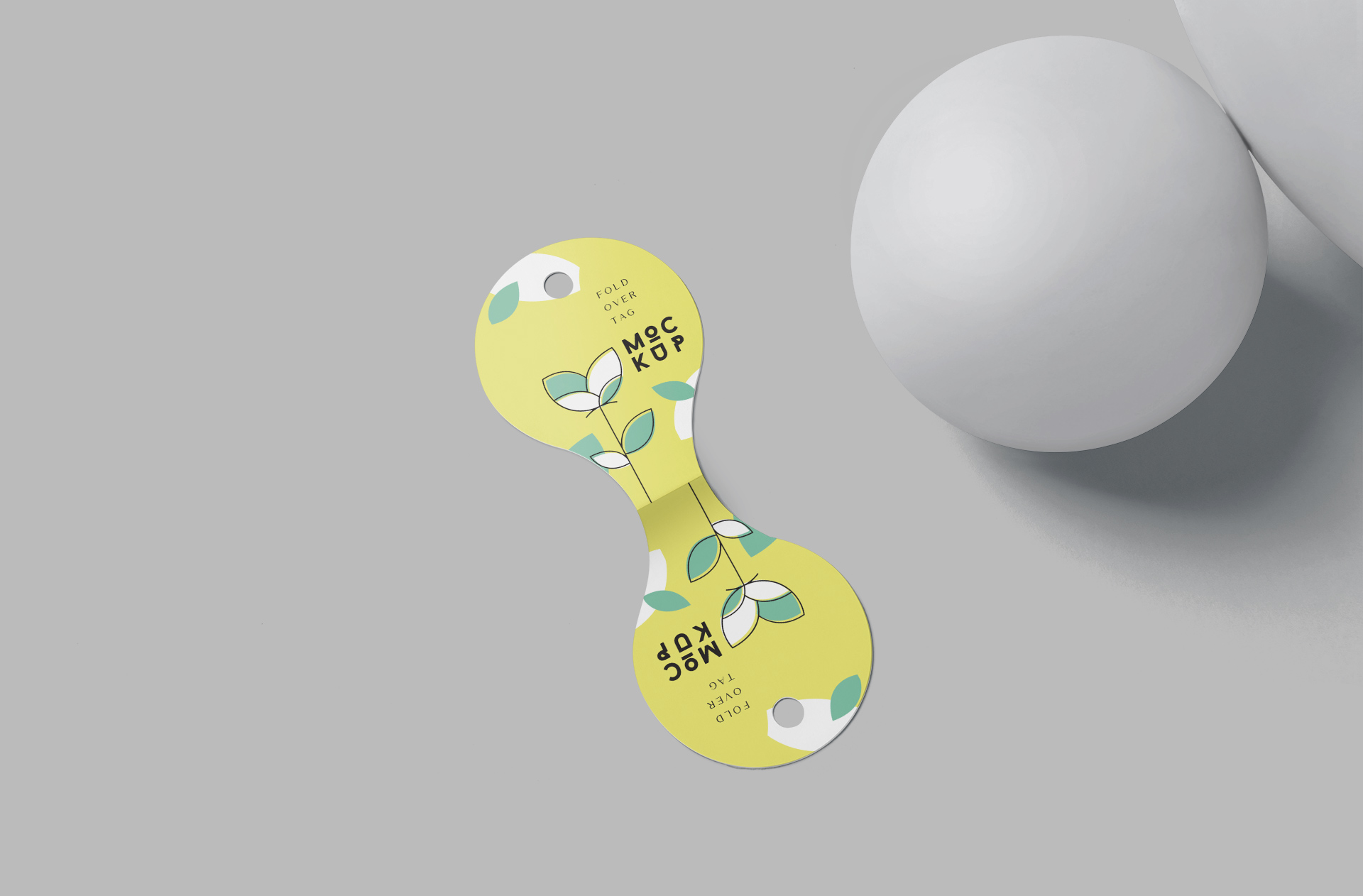 Minimal Fold Over Tag Design Mockup