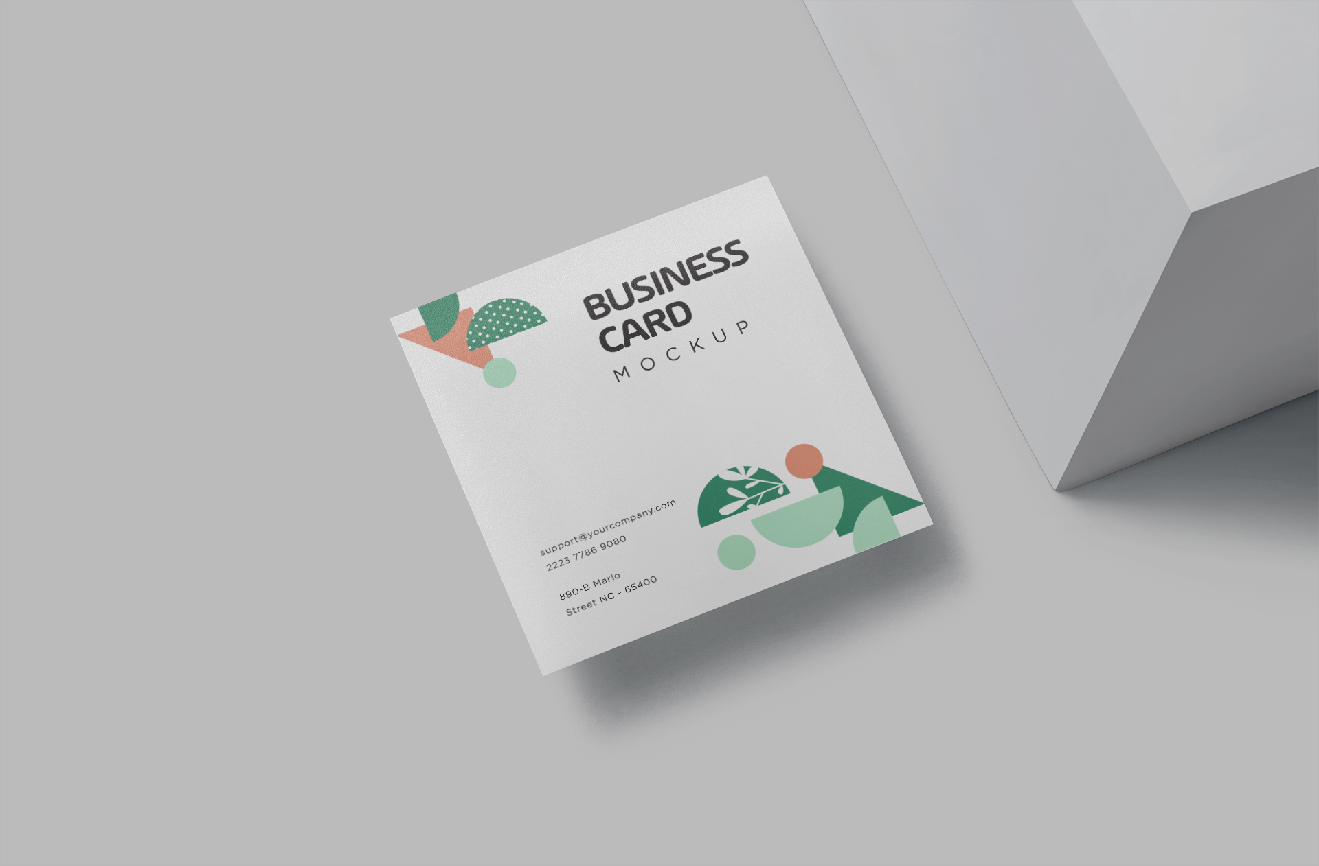 Minimalist Square Business Card Mockup with Clean Design